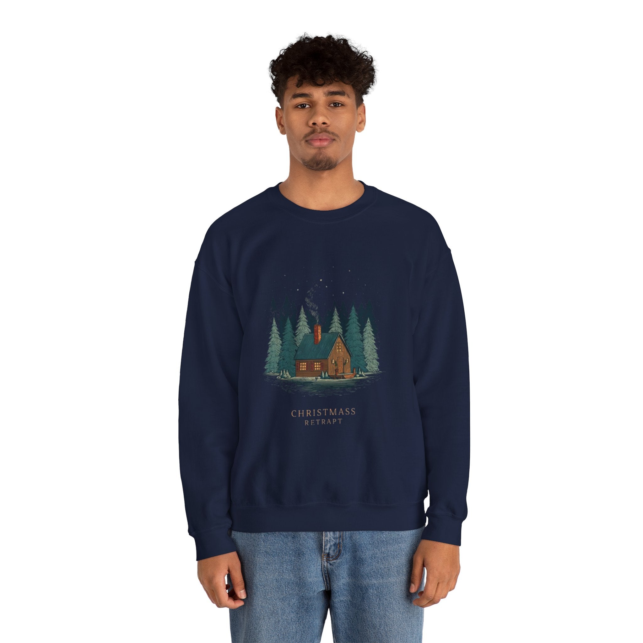Cabin in the Pines Sweatshirt — 'Christmas at Home' Cozy Holiday Crewneck