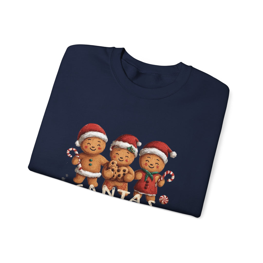 Santa's Cookies Crewneck Sweatshirt — 'Santa's Cookies Cookie Crew' Gingerbread Holiday Pullover