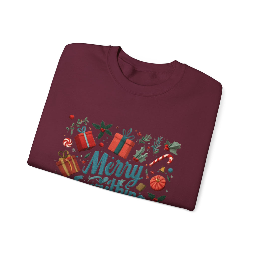 Crewneck Sweatshirt - Merry Everything Holiday Graphic Sweatshirt