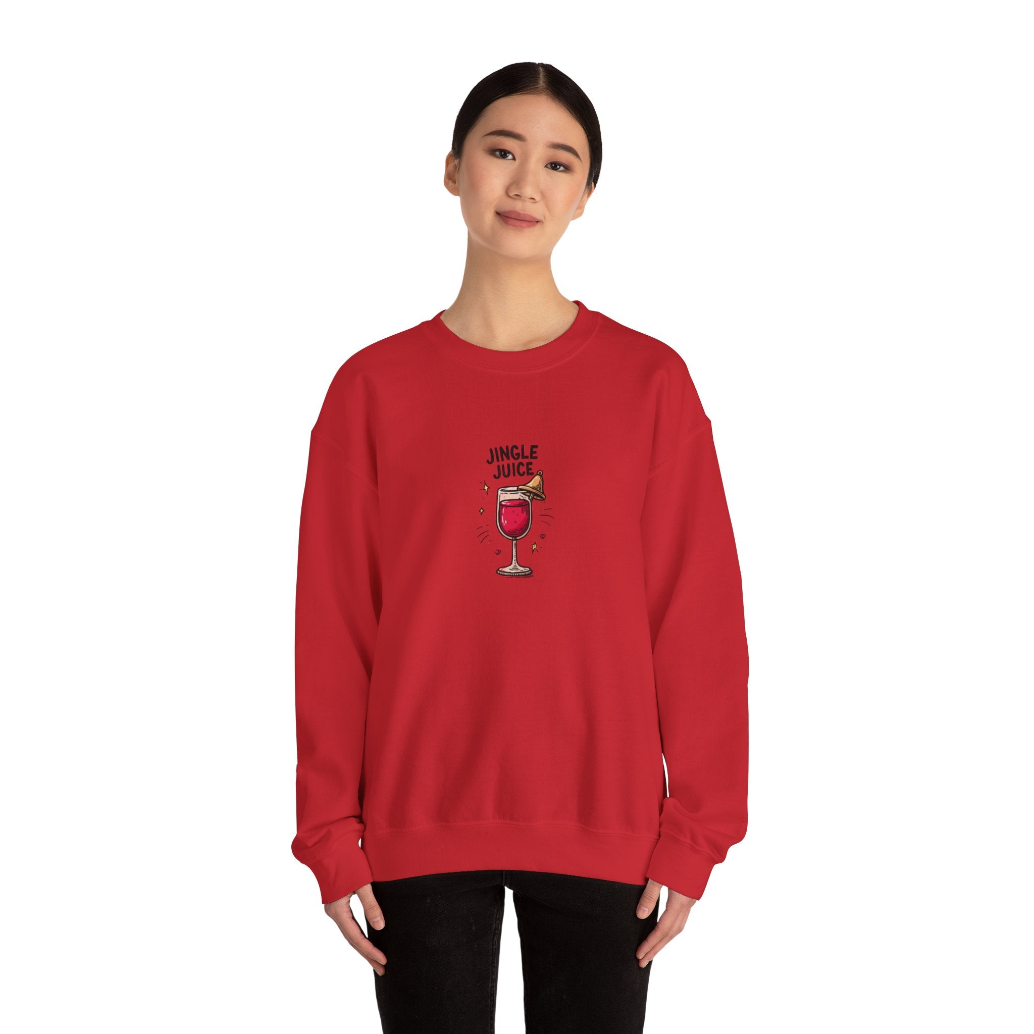 Crewneck Sweatshirt – "Jingle Juice" Wine Glass Holiday Graphic