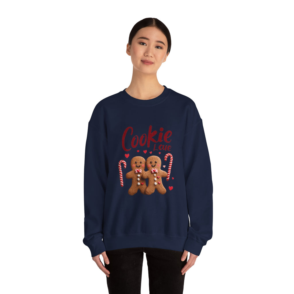 Crewneck Sweatshirt — "Cookie Love" Gingerbread Couple Holiday Sweater
