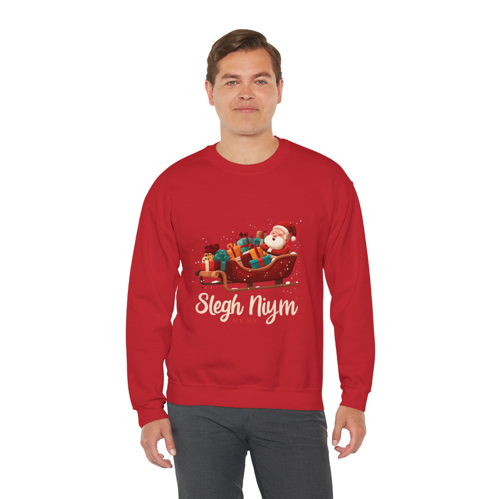 Christmas Santa Sleigh Crewneck Sweatshirt — "Sleigh Niym" Holiday Graphic