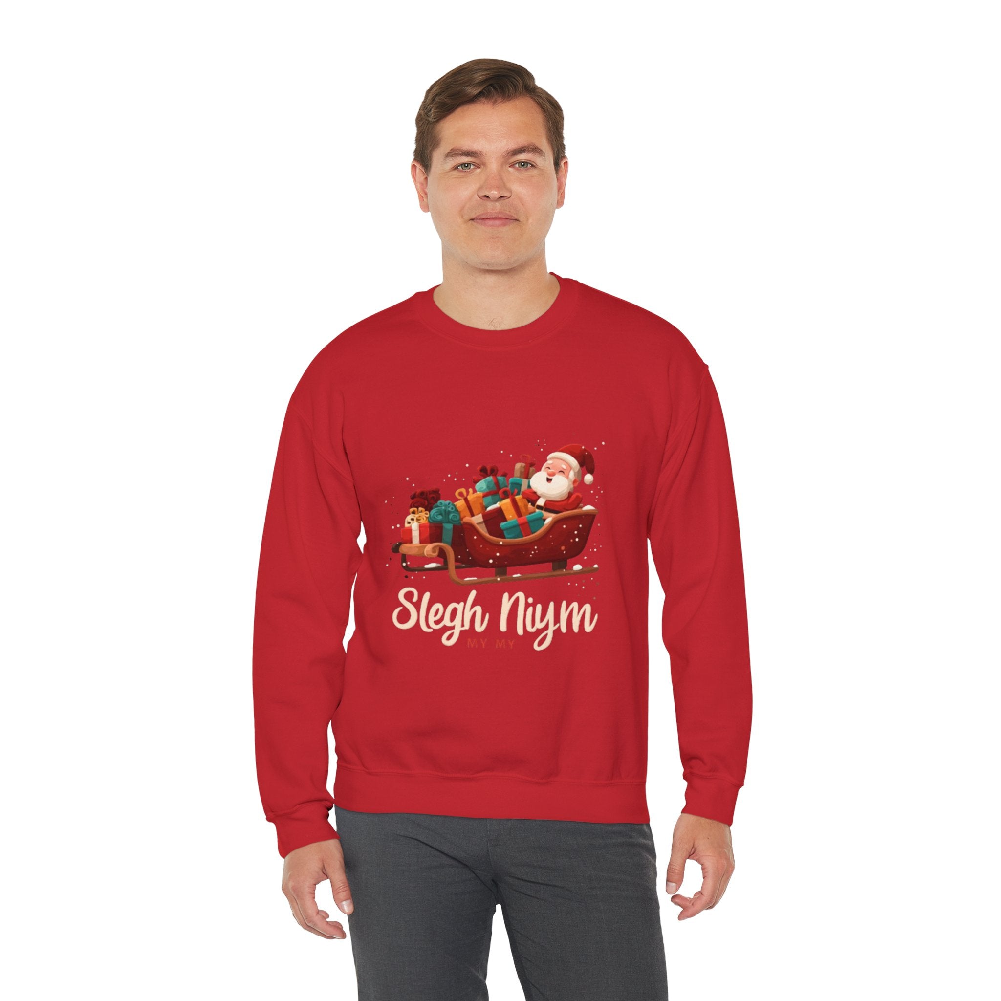 Christmas Santa Sleigh Crewneck Sweatshirt — "Sleigh Niym" Holiday Graphic