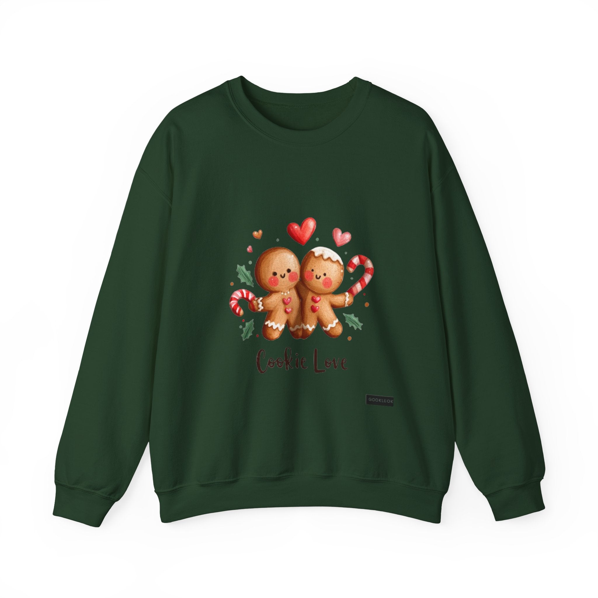 Crewneck Sweatshirt — 'Cookie Love' Cute Gingerbread Couple Holiday Pullover