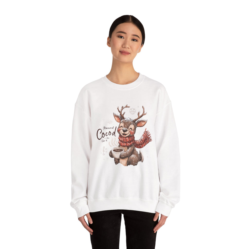 Reindeer Hot Cocoa Sweatshirt — Cozy Holiday Crewneck
