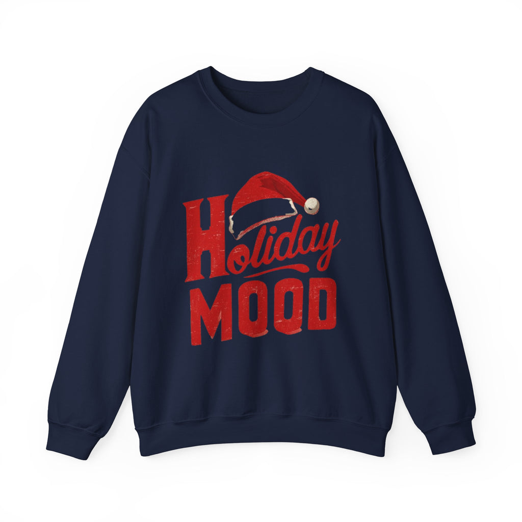Holiday Mood Sweatshirt – Festive Santa Hat Christmas Crewneck