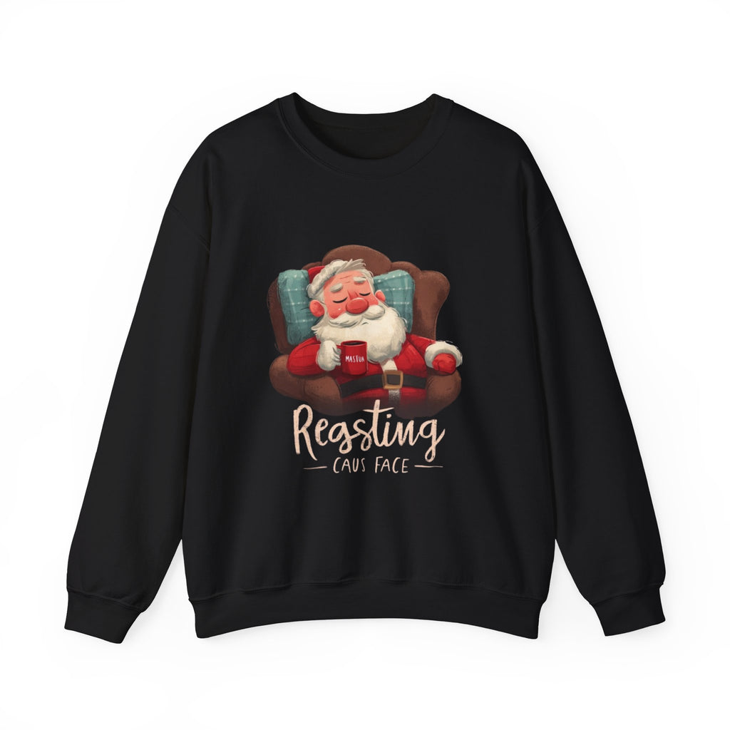 Crewneck Sweatshirt — "Resting Claus Face" Santa Holiday Graphic