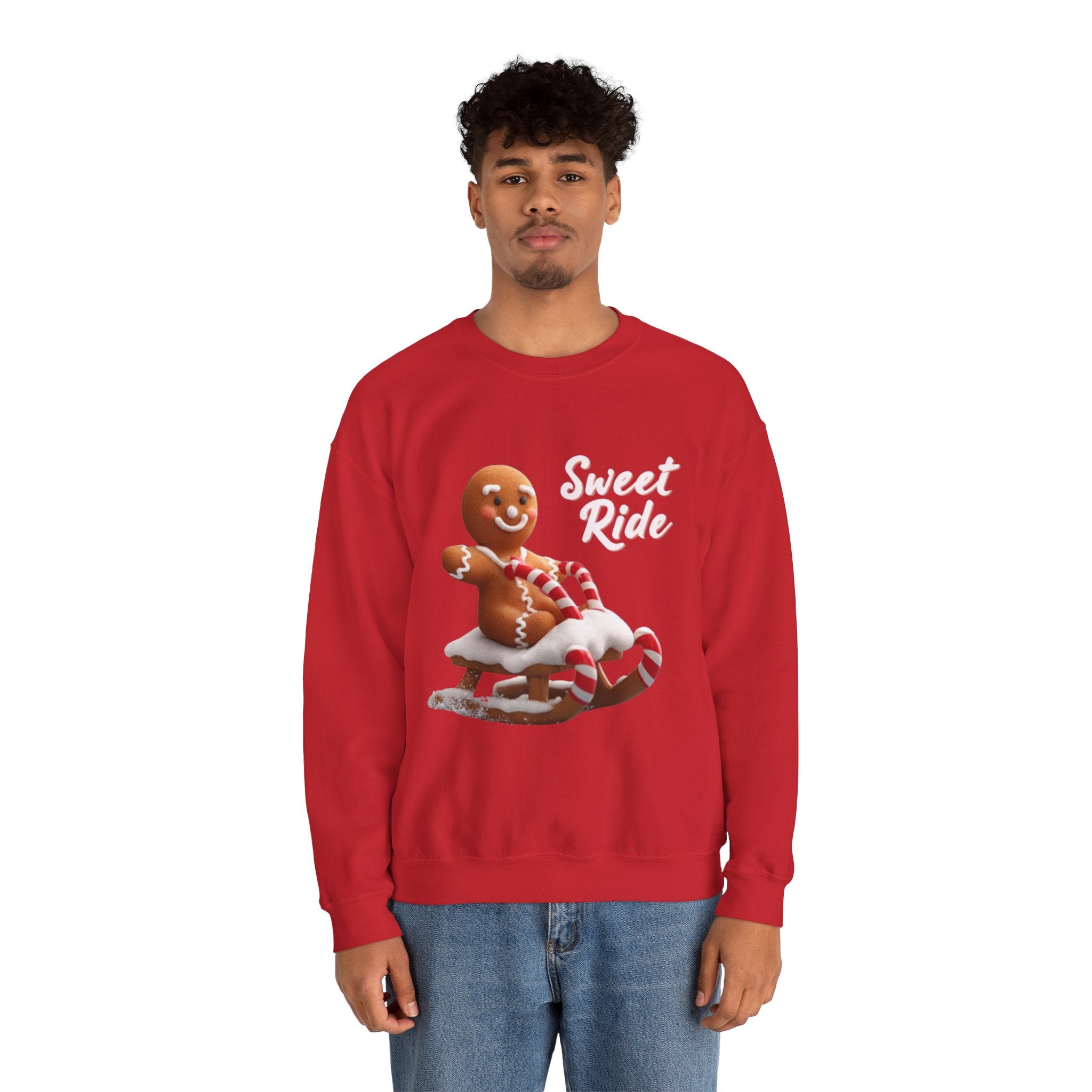 Gingerbread Sled Sweatshirt — "Sweet Ride" Holiday Crewneck