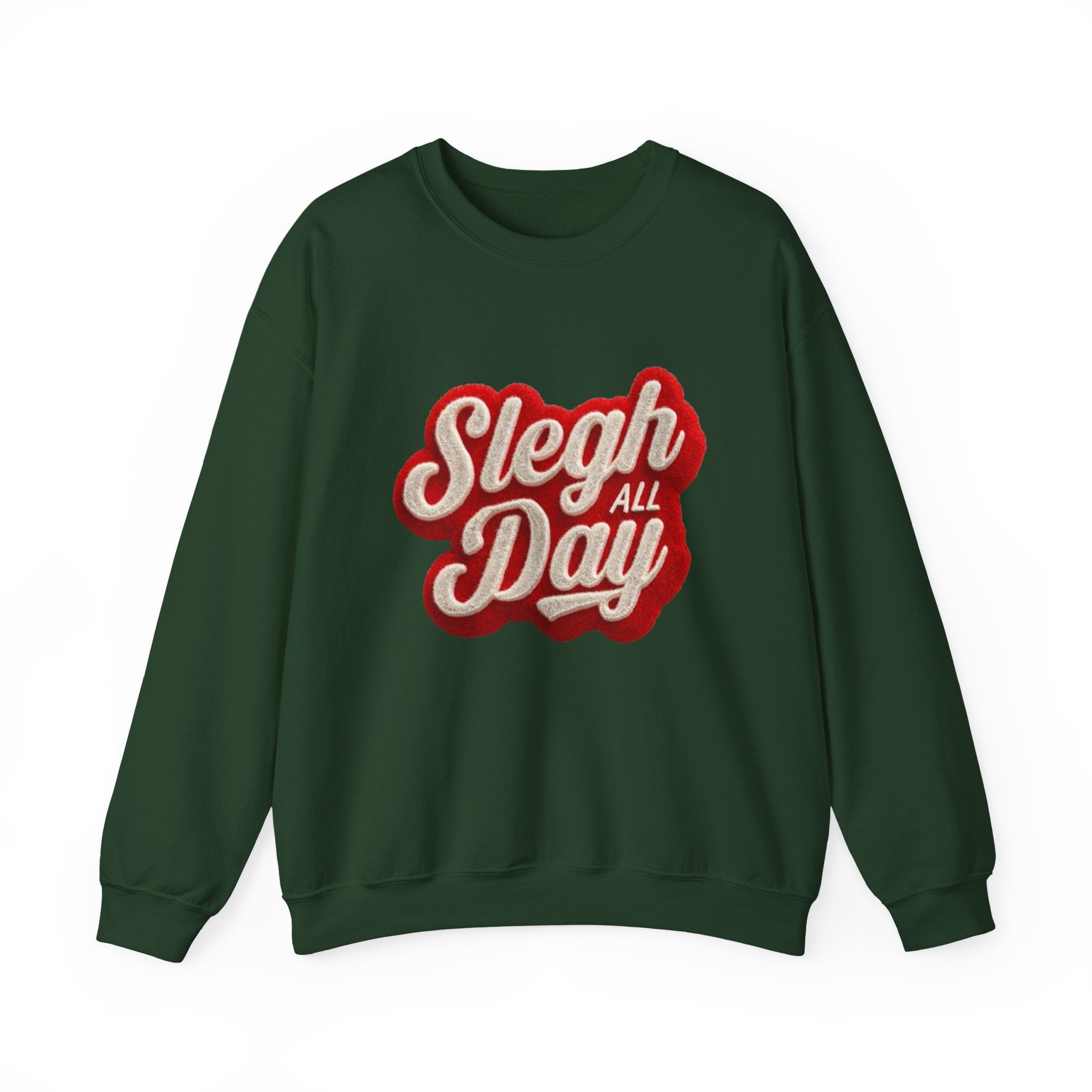 Sleigh All Day Crewneck Sweatshirt — Retro Holiday Christmas Pullover