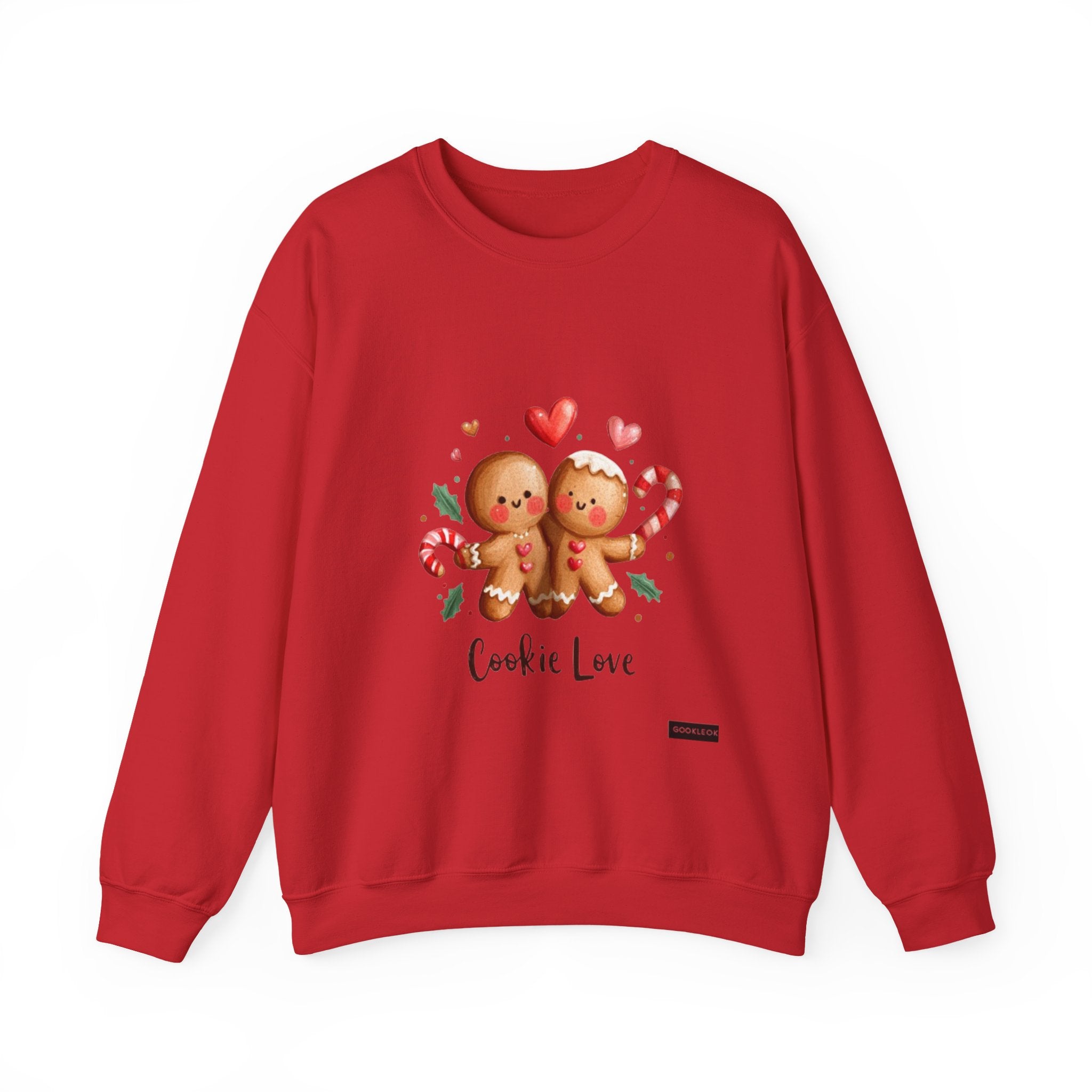 Crewneck Sweatshirt — 'Cookie Love' Cute Gingerbread Couple Holiday Pullover