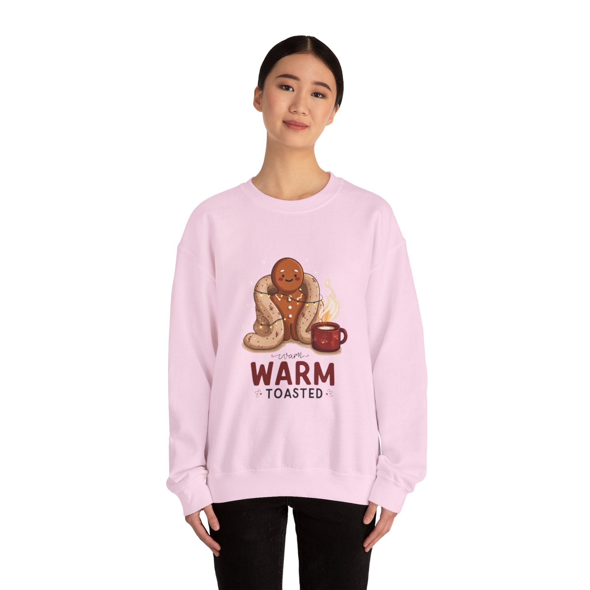 Warm & Toasted Crewneck Sweatshirt — Cozy Gingerbread, Hot Cocoa Holiday Sweater
