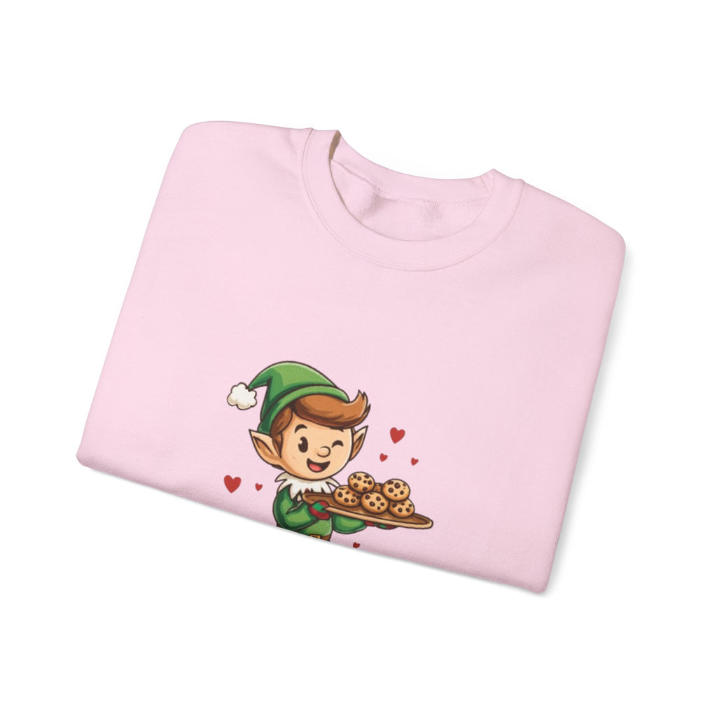 Crewneck Sweatshirt — "Baked with Love" Elf Cookie Baker Holiday Tee
