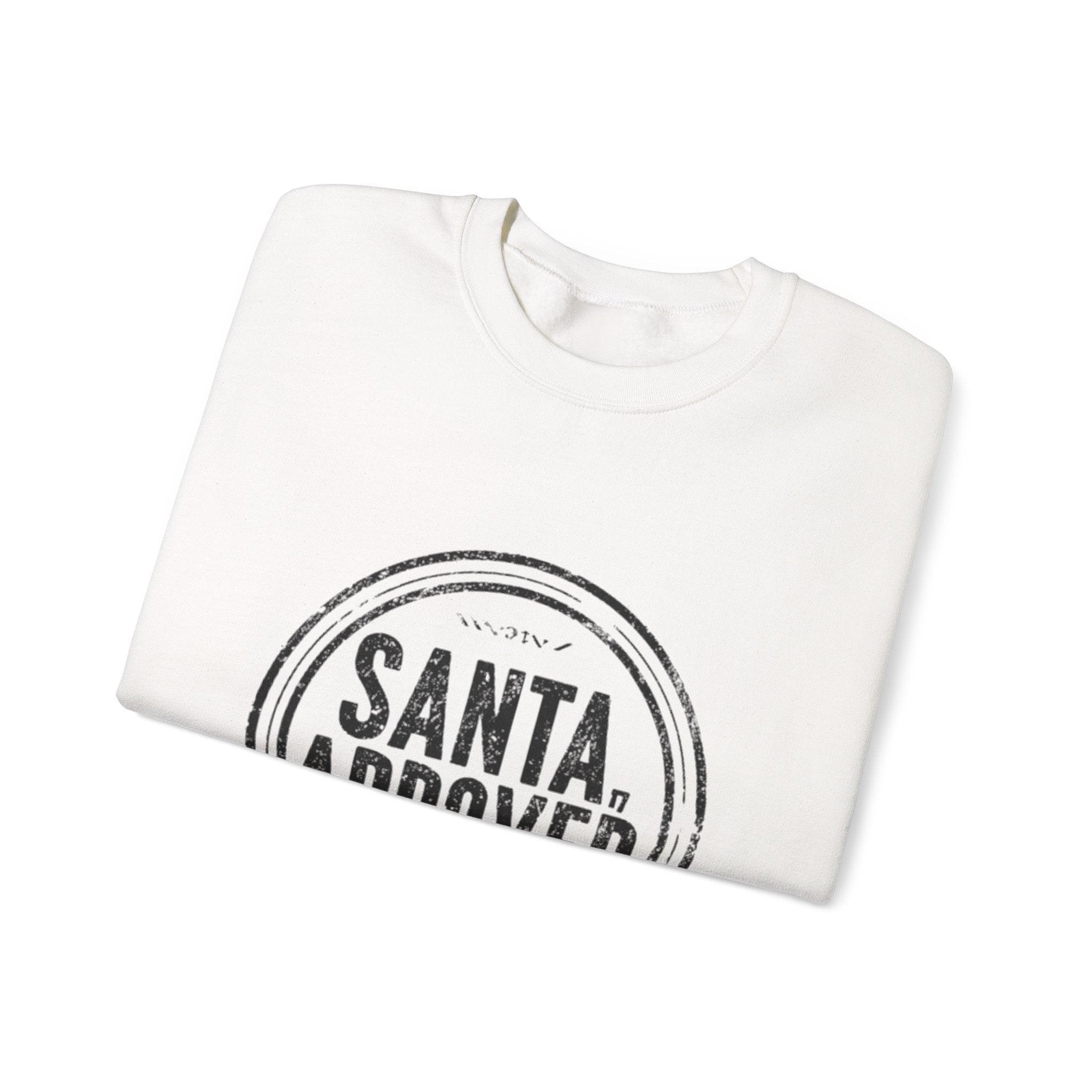 Santa Approved Crewneck Sweatshirt - Vintage Christmas Stamp Design