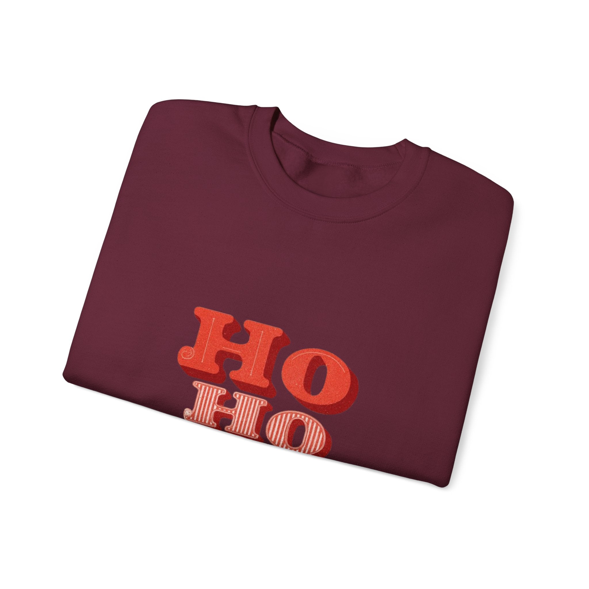 Holiday Crewneck Sweatshirt – Retro 'HO HO HO' Christmas Sweatshirt