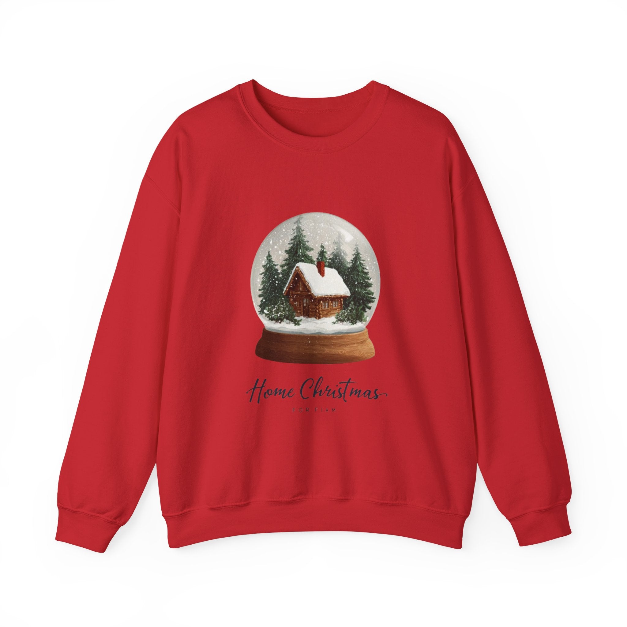 Christmas Snow Globe Sweatshirt – “Home Christmas” Cabin Crewneck