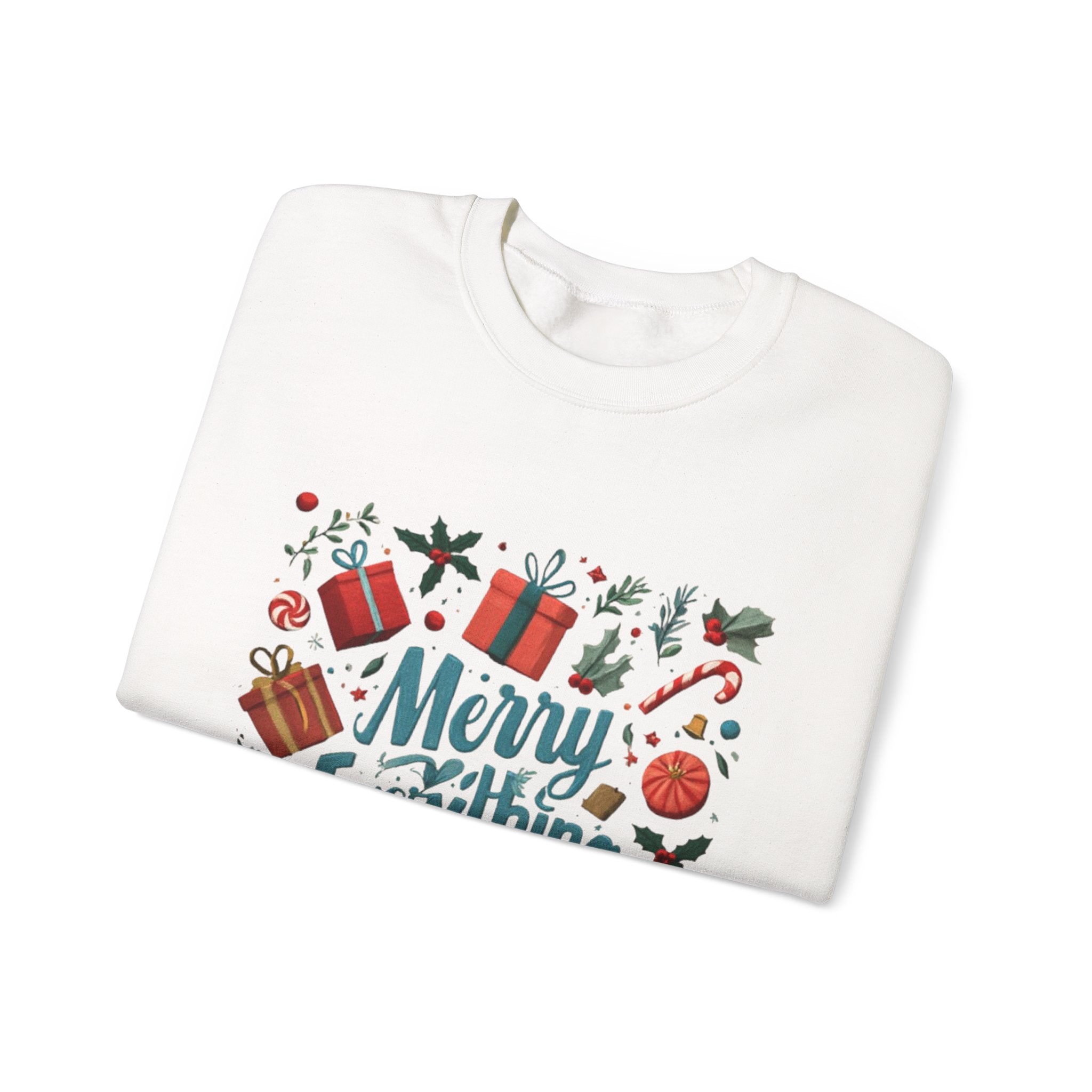 Crewneck Sweatshirt - Merry Everything Holiday Graphic Sweatshirt