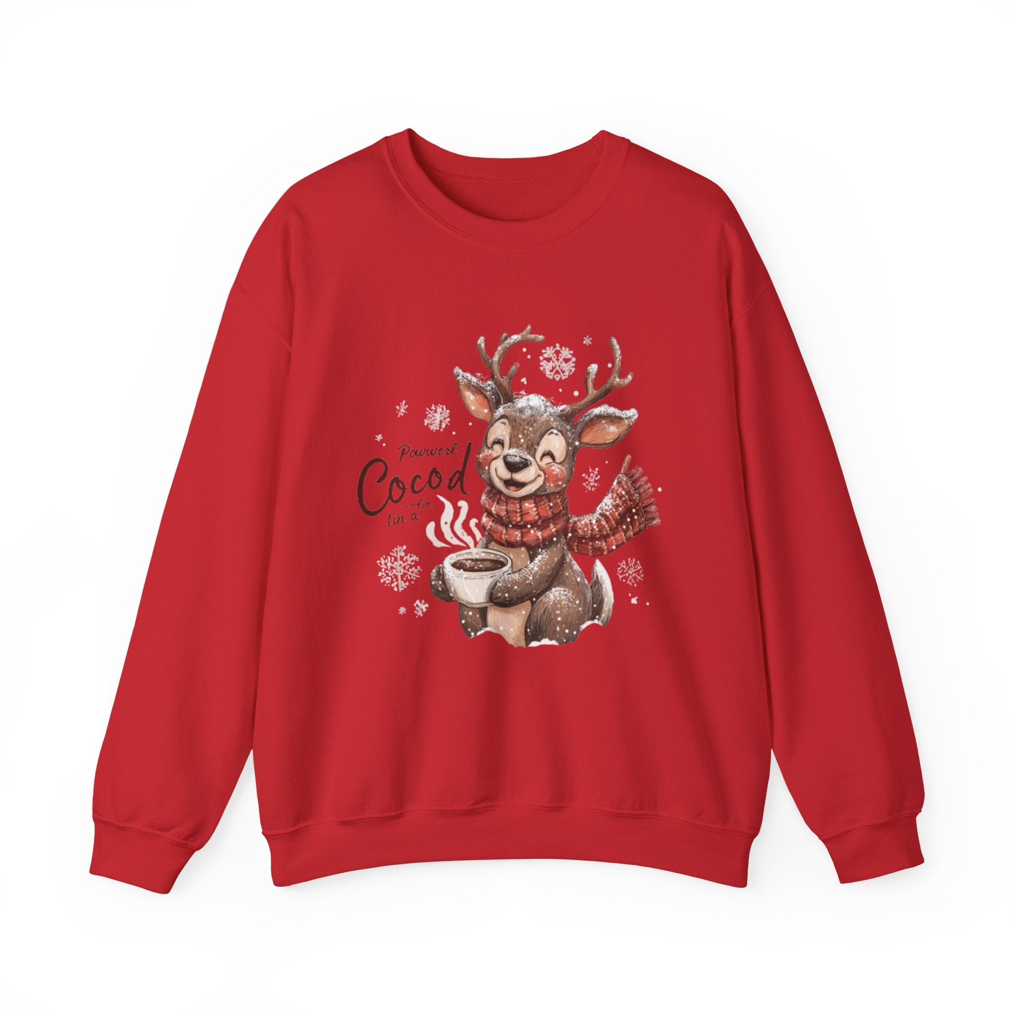 Reindeer Hot Cocoa Sweatshirt — Cozy Holiday Crewneck