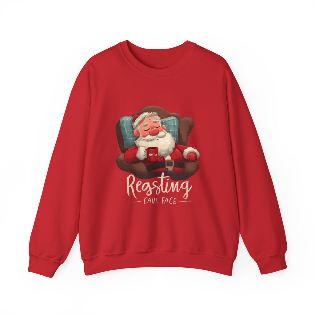 Crewneck Sweatshirt — "Resting Claus Face" Santa Holiday Graphic