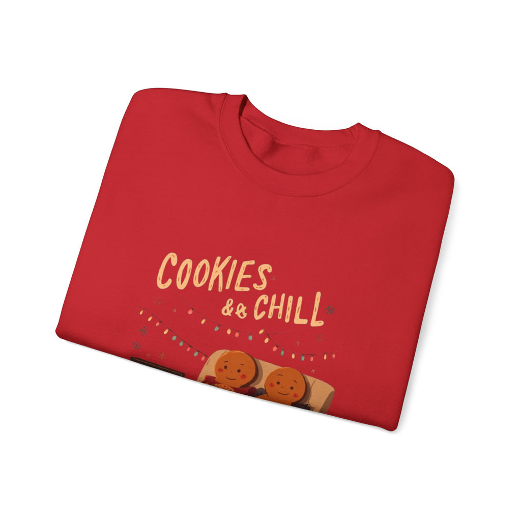 Cookies & Chill Sweatshirt — Cute Gingerbread Movie Night Crewneck