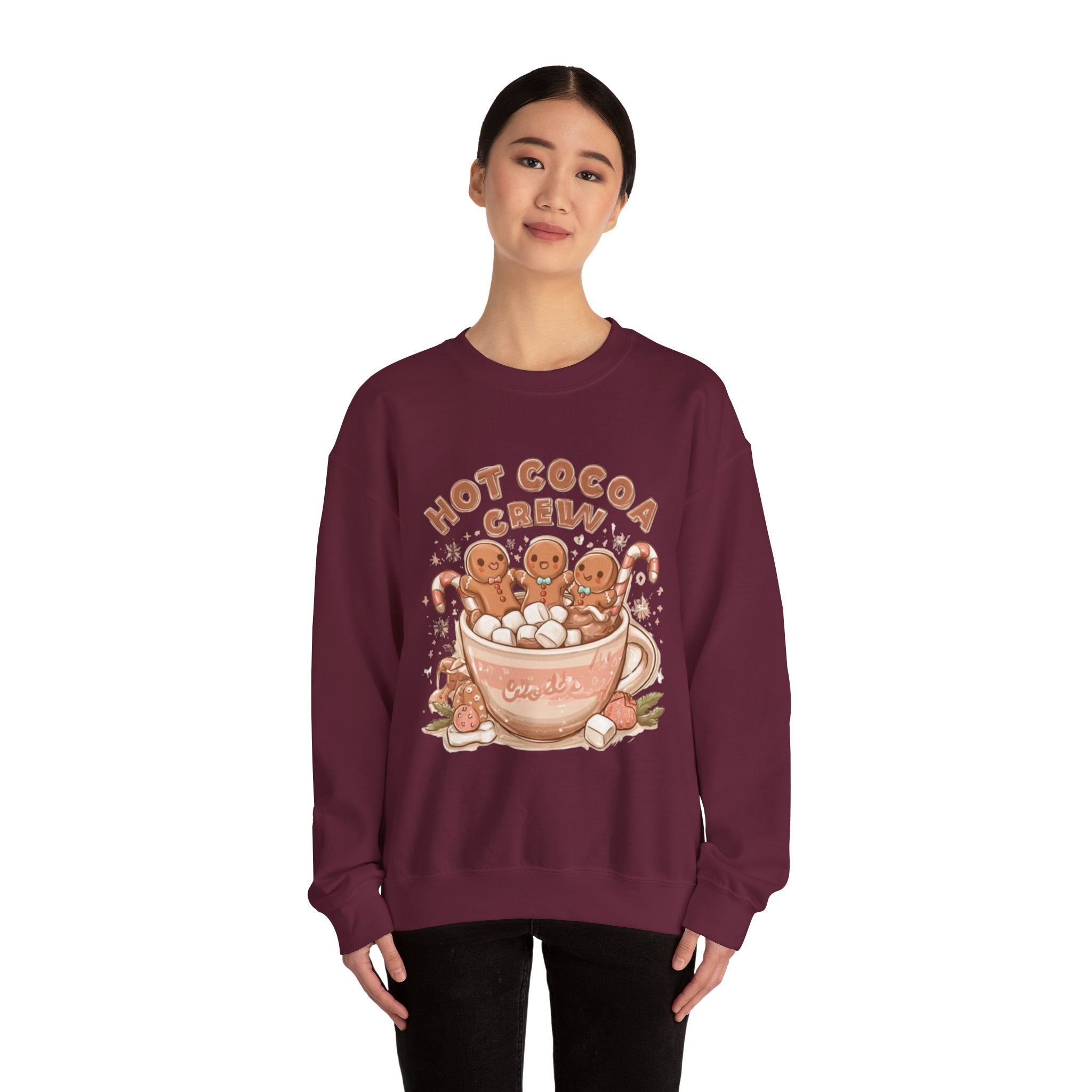 Hot Cocoa Crew Sweatshirt — Cute Gingerbread Mug Holiday Pullover