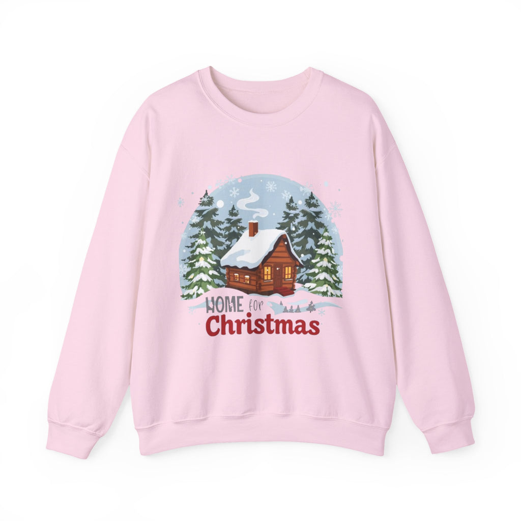 Christmas Cabin Sweatshirt – "Home for Christmas" Cozy Holiday Crewneck