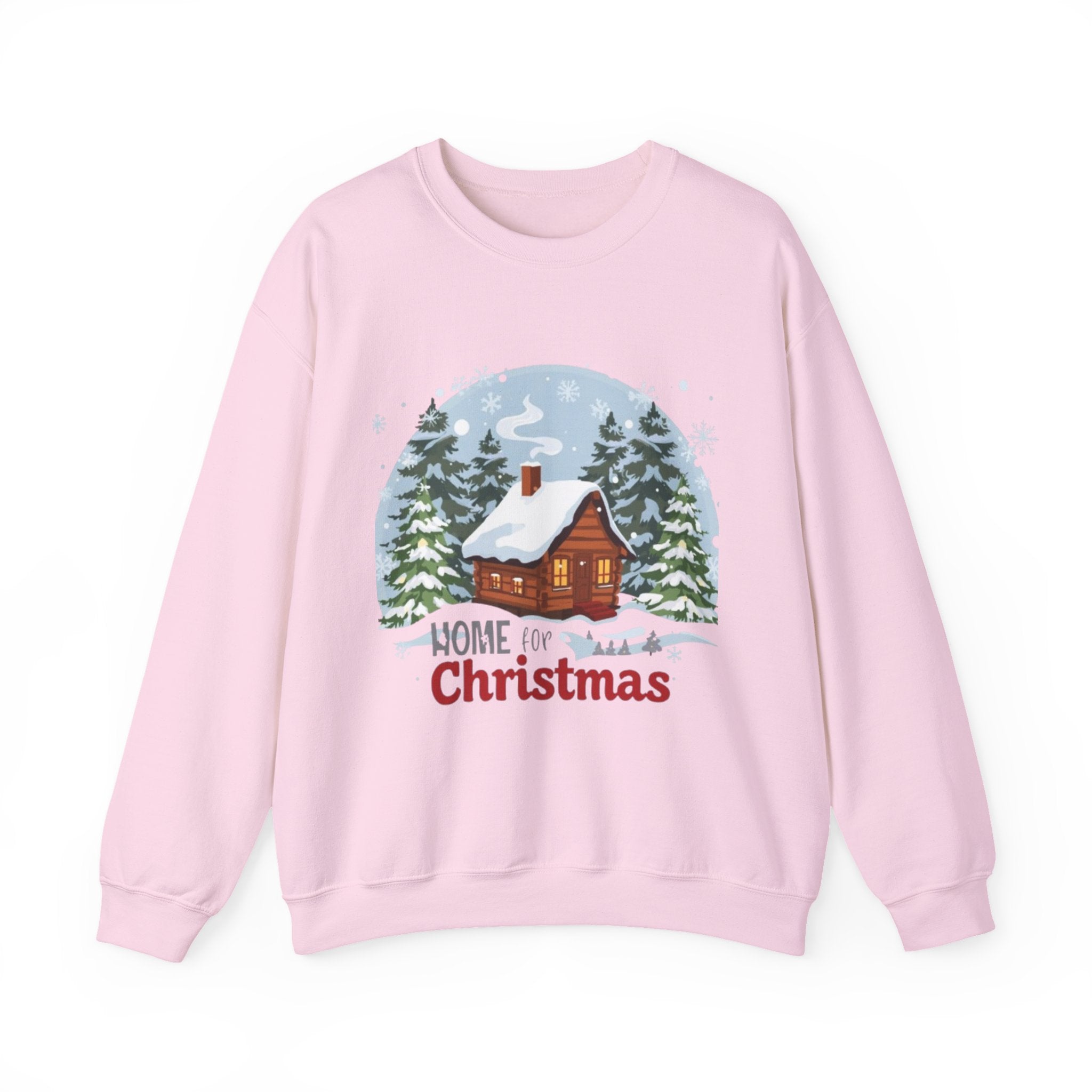 Christmas Cabin Sweatshirt – "Home for Christmas" Cozy Holiday Crewneck