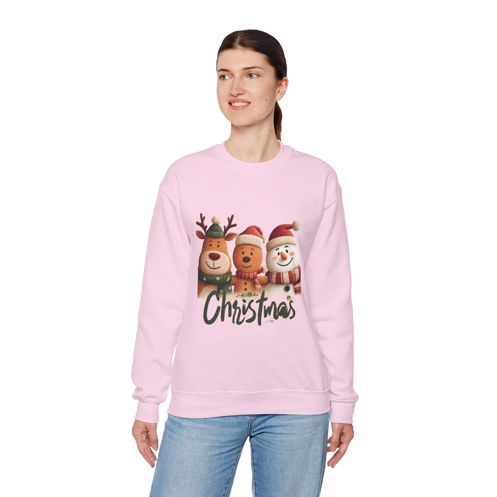 Christmas Crewneck Sweatshirt — Cute Reindeer, Bear & Snowman Holiday Pullover