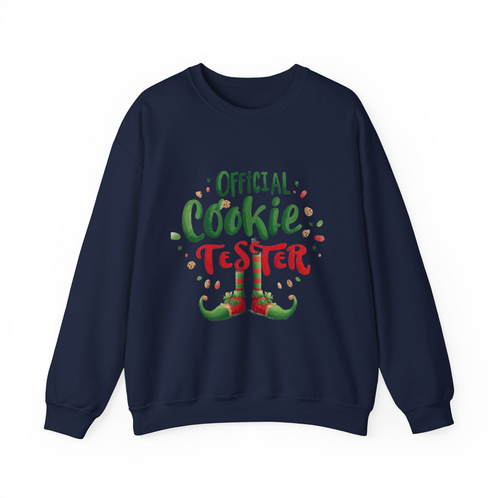 Sweatshirt — "Official Cookie Tester" Christmas Sweatshirt (Holiday Elf Cookie Taster)
