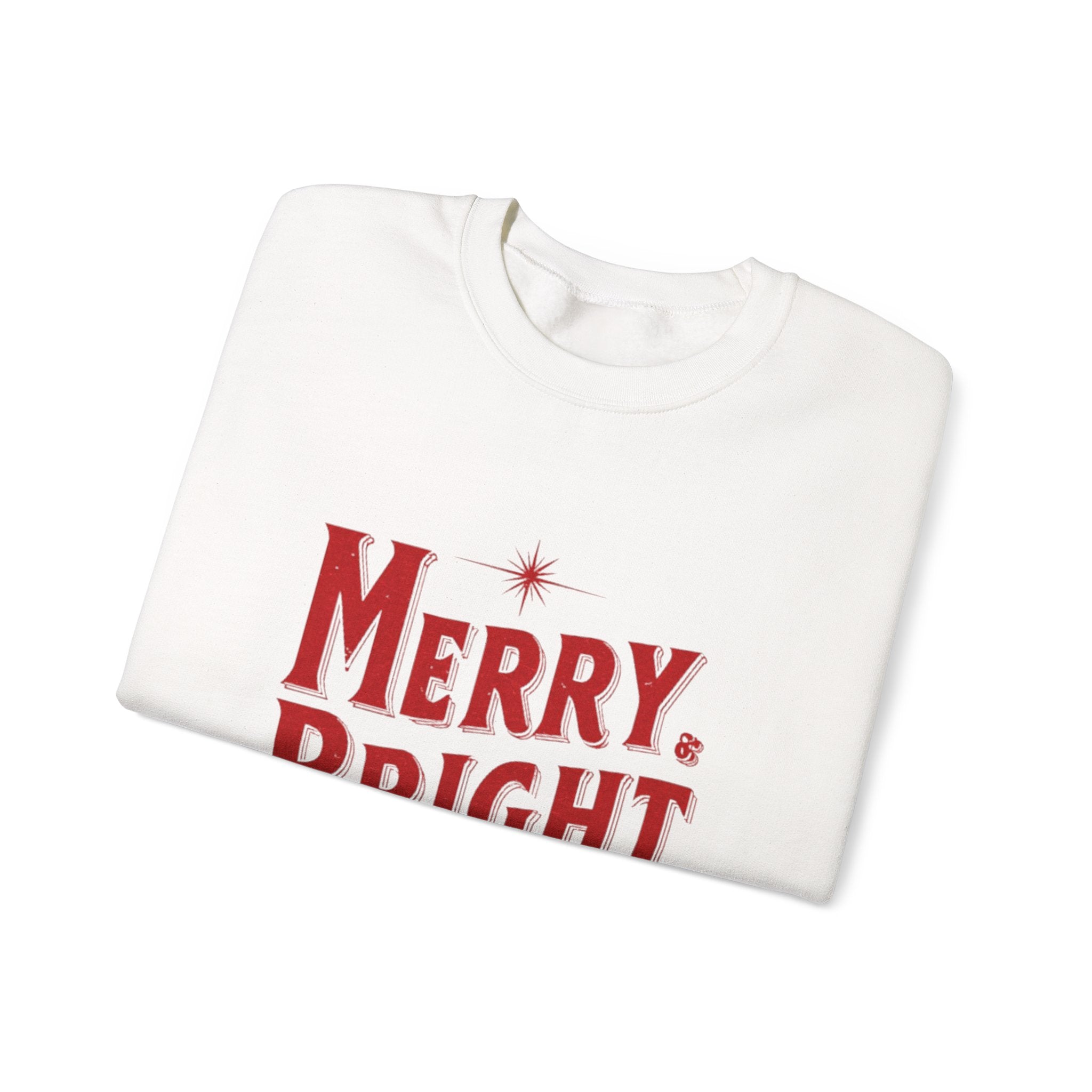 Merry & Bright Crewneck Sweatshirt — Vintage Holiday Graphic