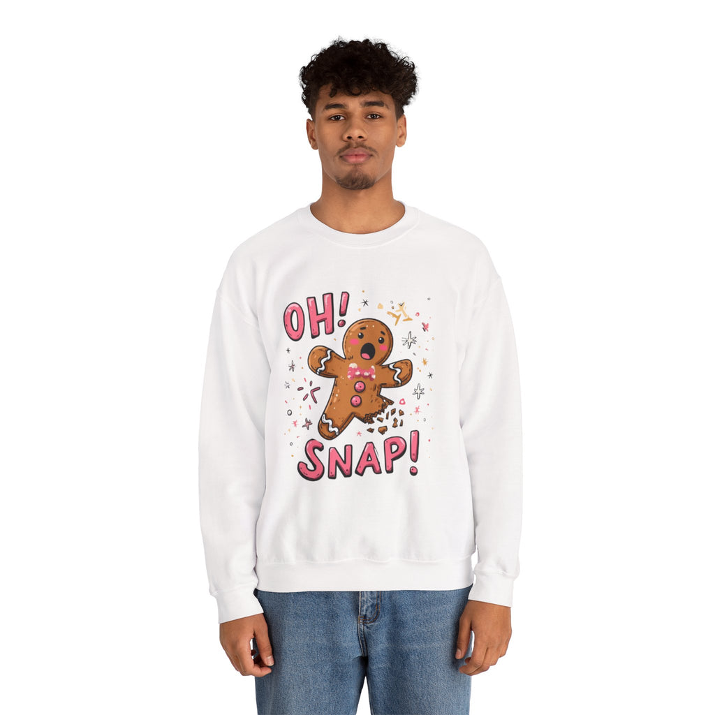 Gingerbread "Oh! Snap!" Crewneck Sweatshirt — Funny Holiday Christmas Sweater