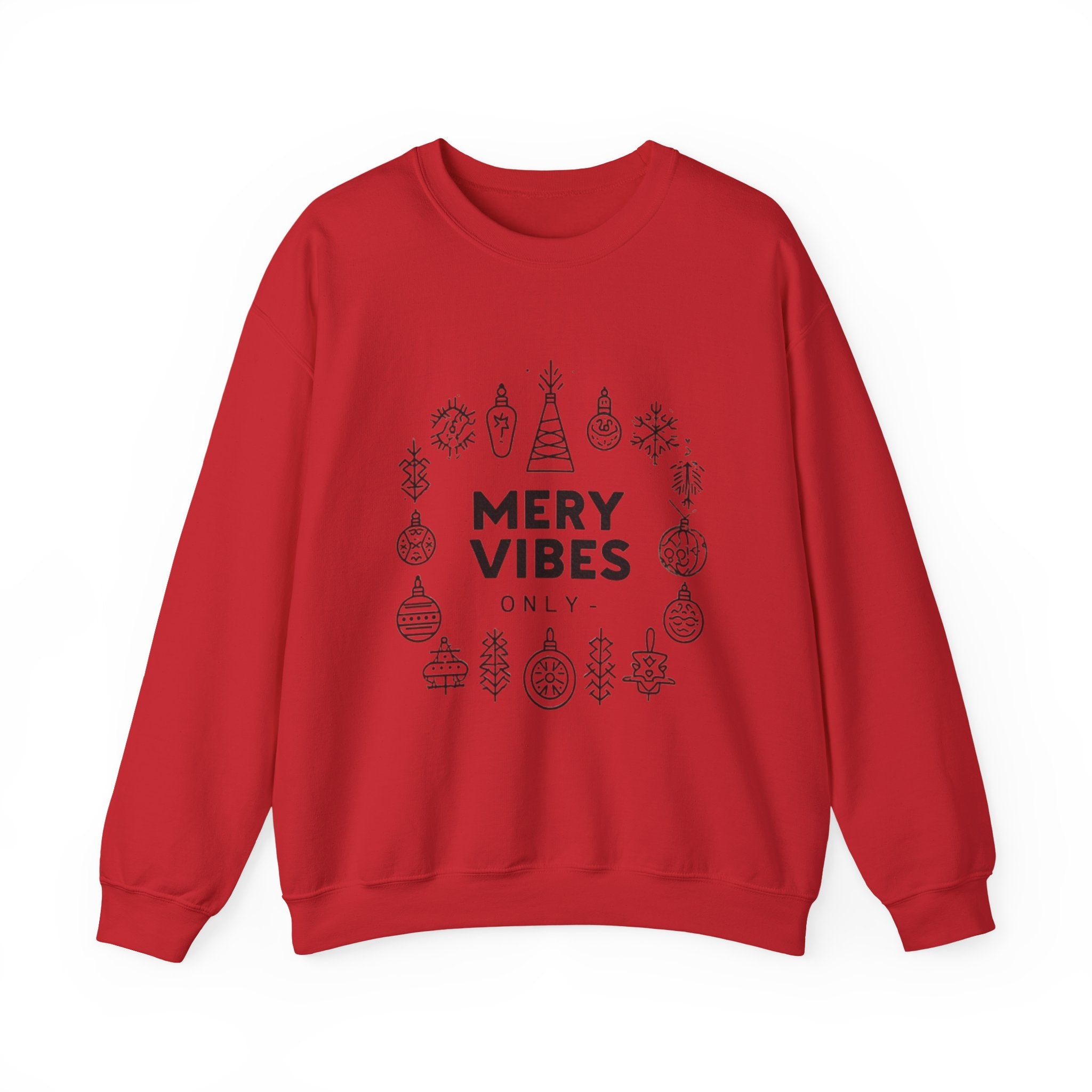 Sweatshirt — "Mery Vibes Only" Christmas Ornament Holiday Crewneck