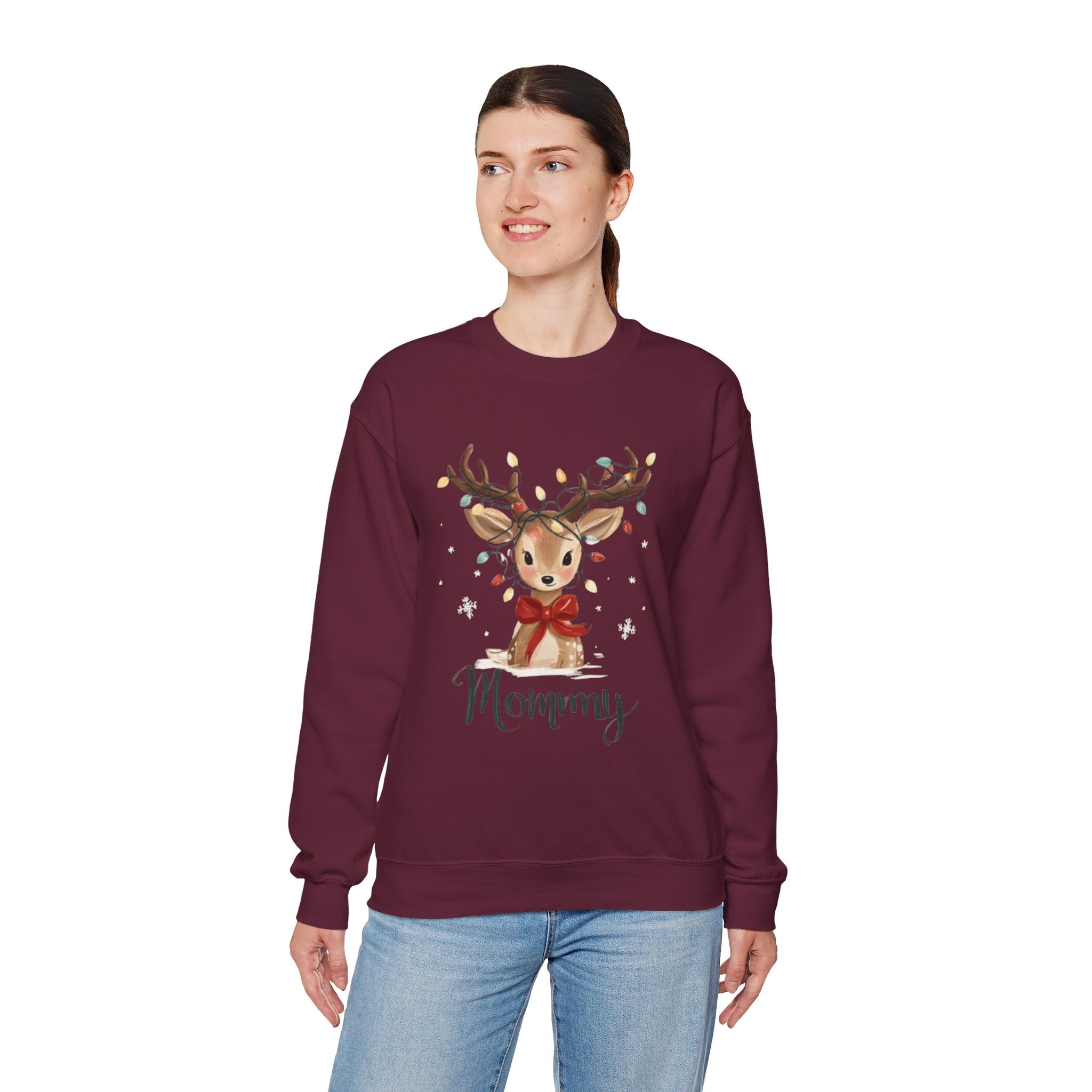 Mommy Reindeer Sweatshirt - Christmas Mom Holiday Crewneck