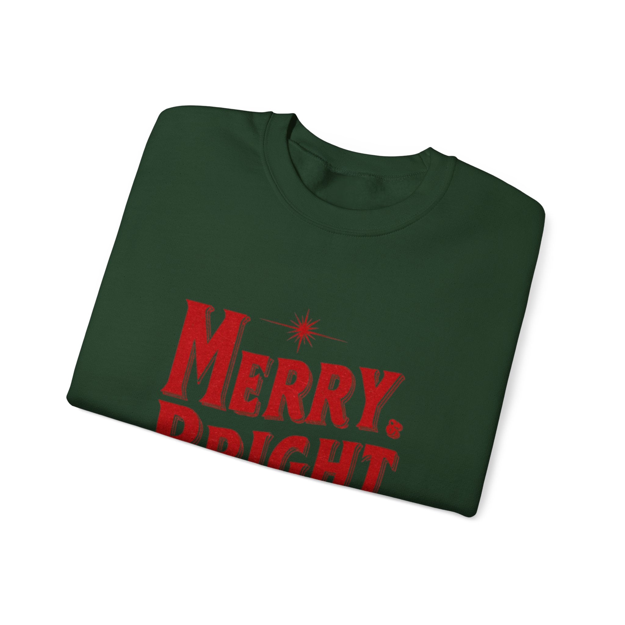 Merry & Bright Crewneck Sweatshirt — Vintage Holiday Graphic