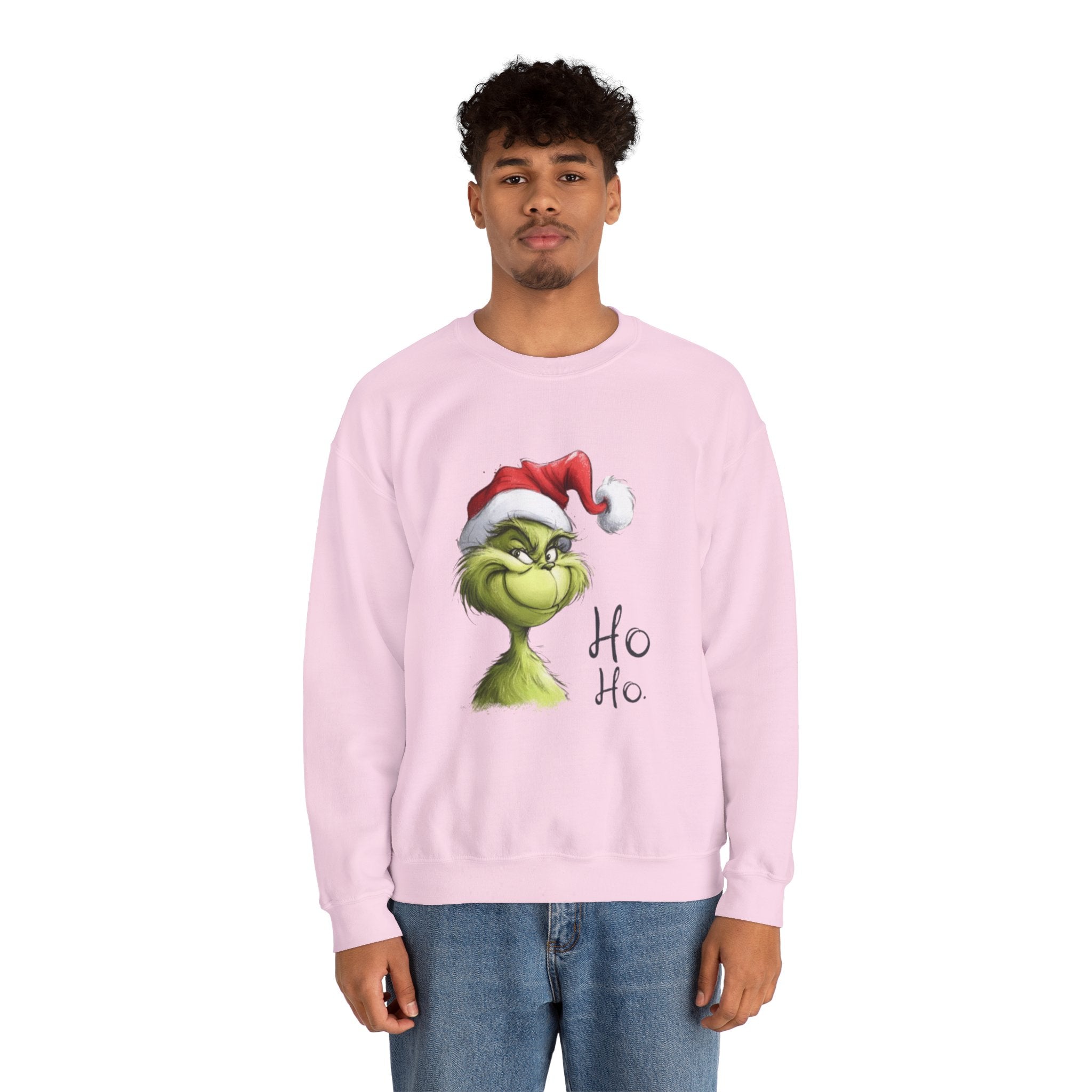 Grinch Santa Crewneck Sweatshirt — 'Ho Ho' Holiday Sweater
