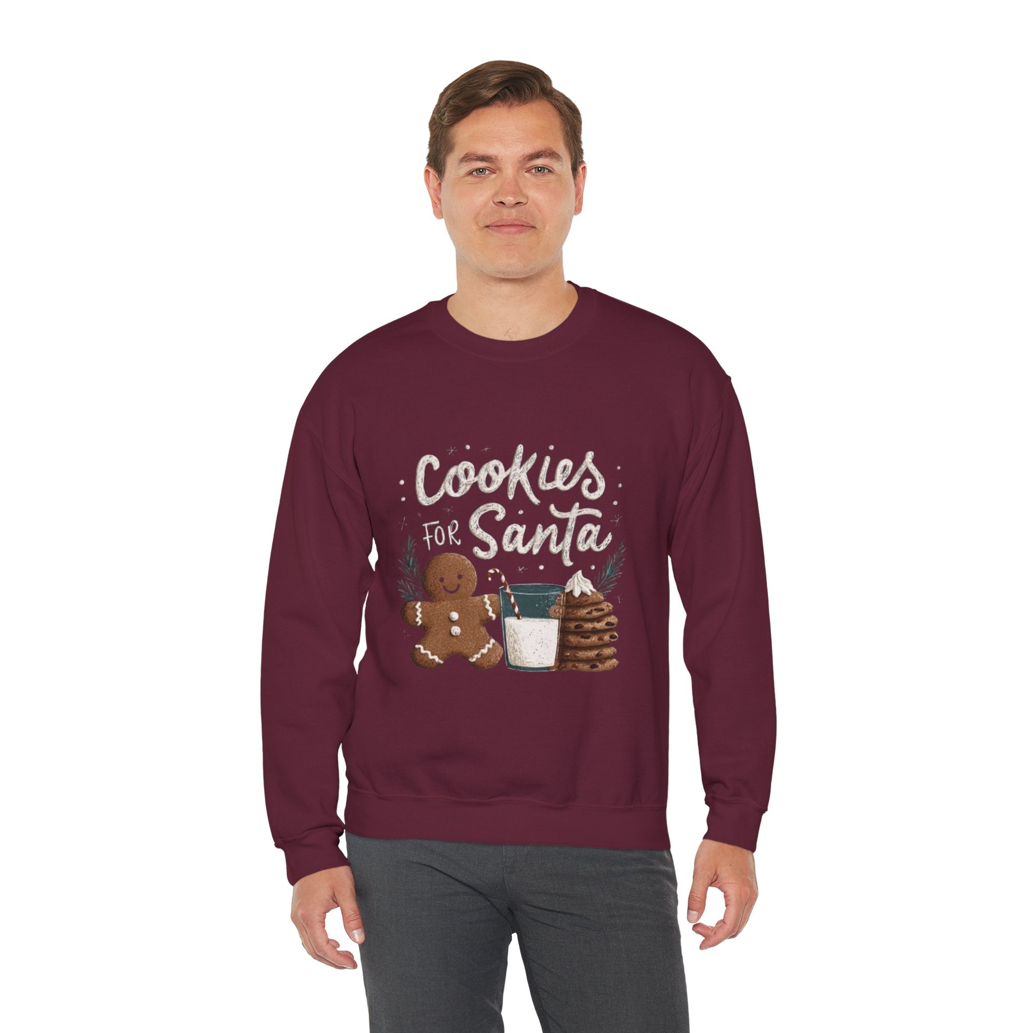 Cookies for Santa Sweatshirt — Christmas Gingerbread Holiday Crewneck