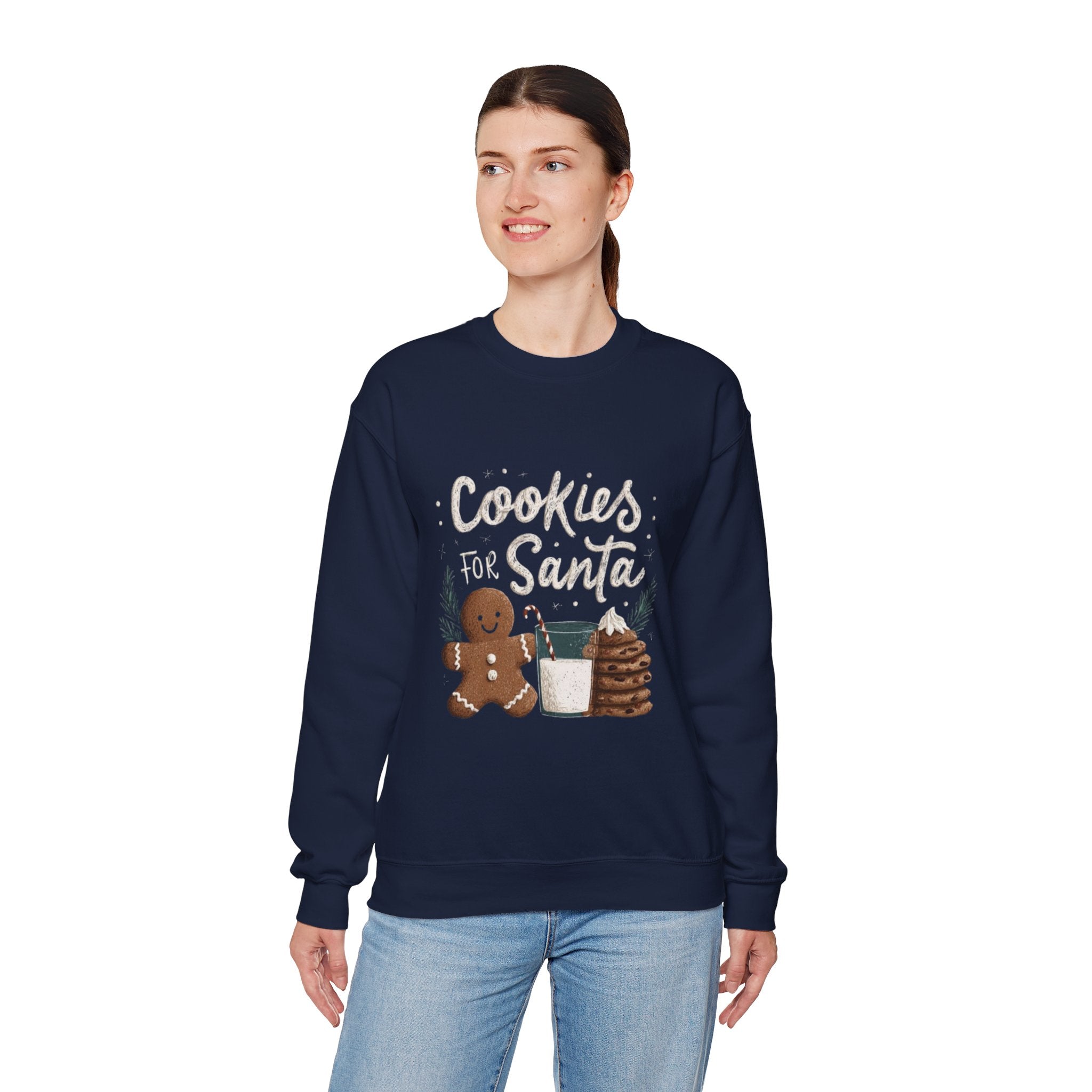 Cookies for Santa Sweatshirt — Christmas Gingerbread Holiday Crewneck