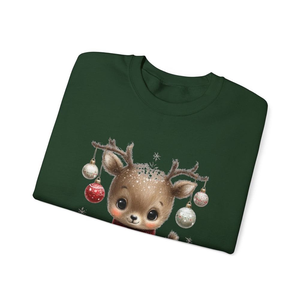 Christmas Reindeer Sweatshirt – 'Little Helper' Cute Holiday Crewneck