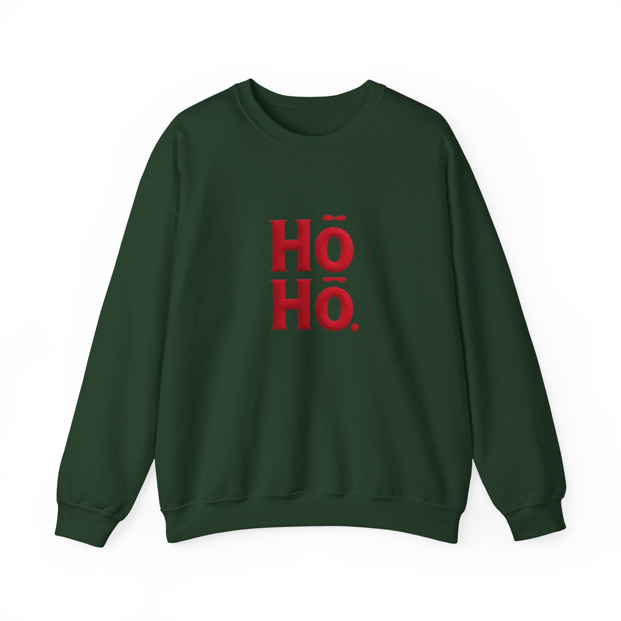 Holiday Crewneck Sweatshirt – Red “HŌ HŌ.” Christmas Sweater Tee