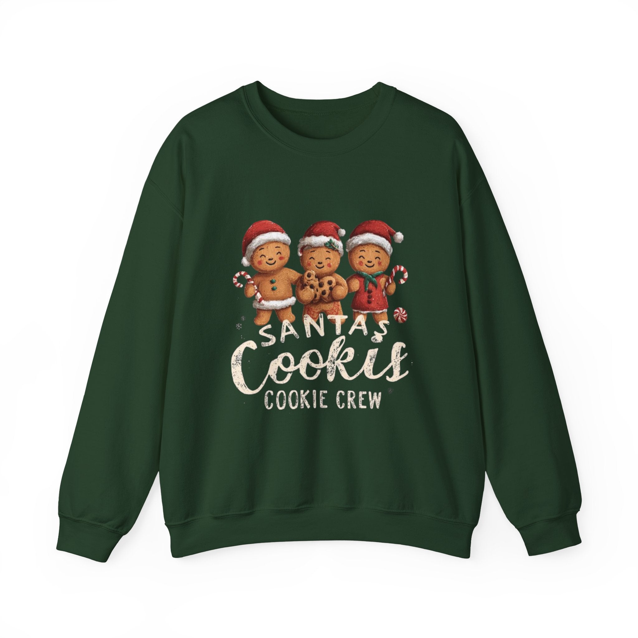 Santa's Cookies Crewneck Sweatshirt — 'Santa's Cookies Cookie Crew' Gingerbread Holiday Pullover