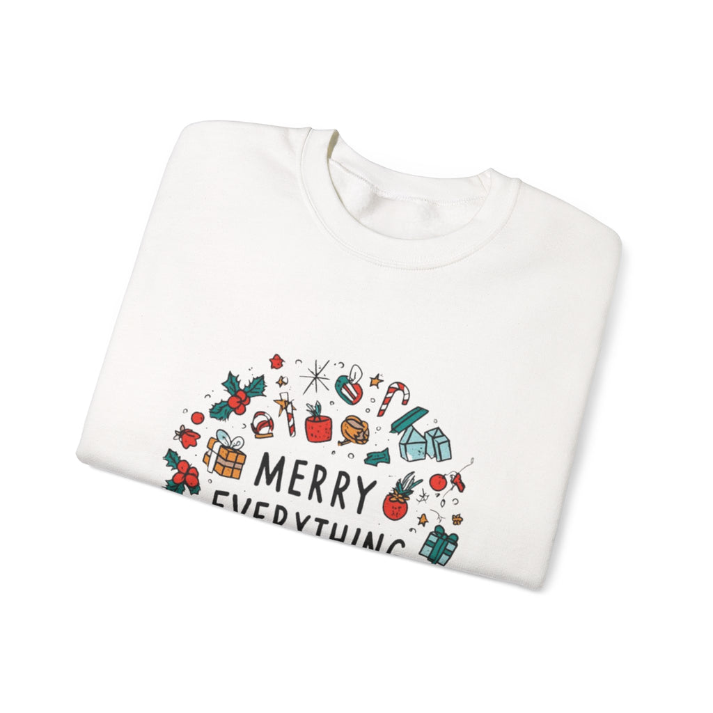 Merry Everything Crewneck Sweatshirt — Holiday Graphic Pullover