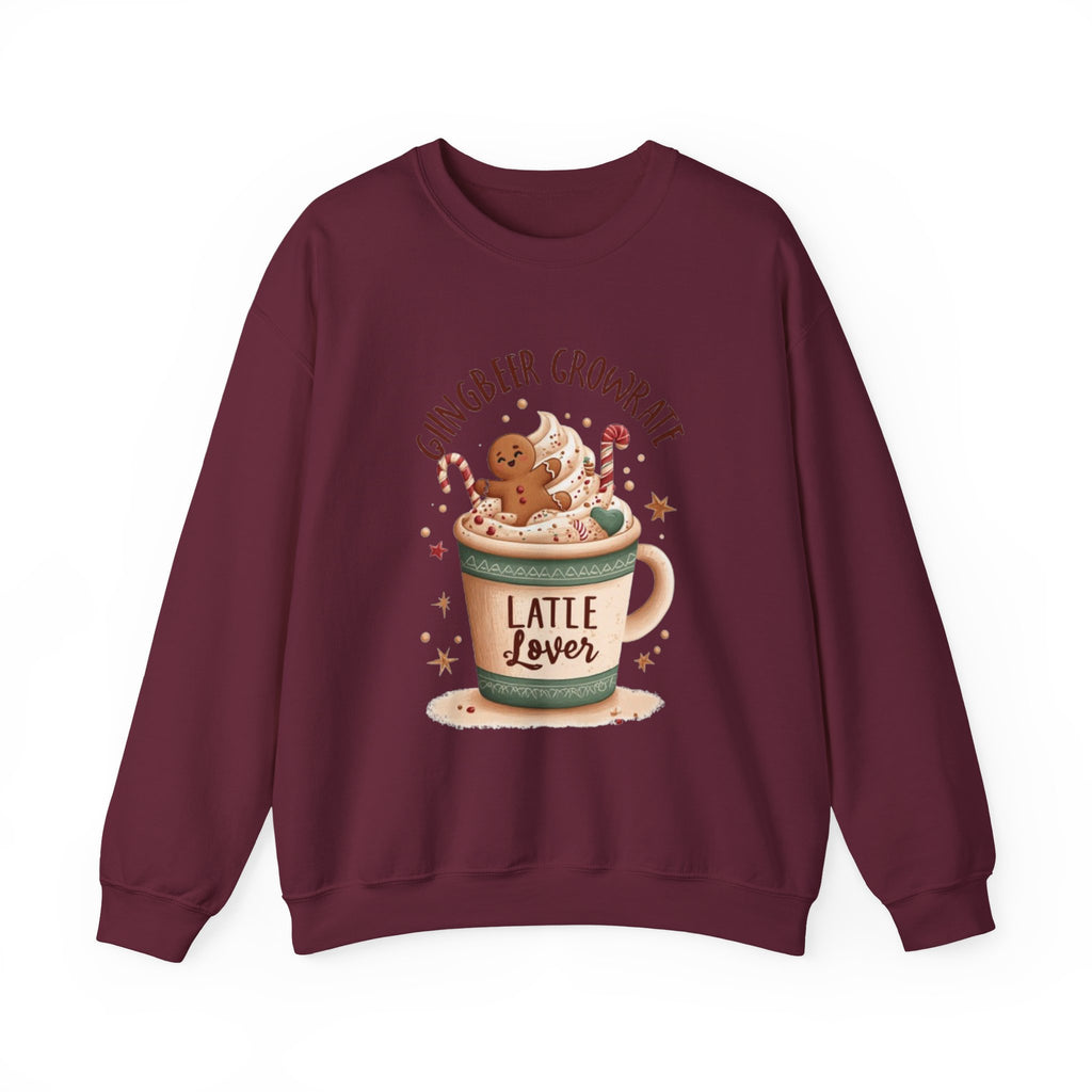 Gingerbread Hot Cocoa Sweatshirt — "Ginger Beer Grownrath" Latte Lover Crewneck