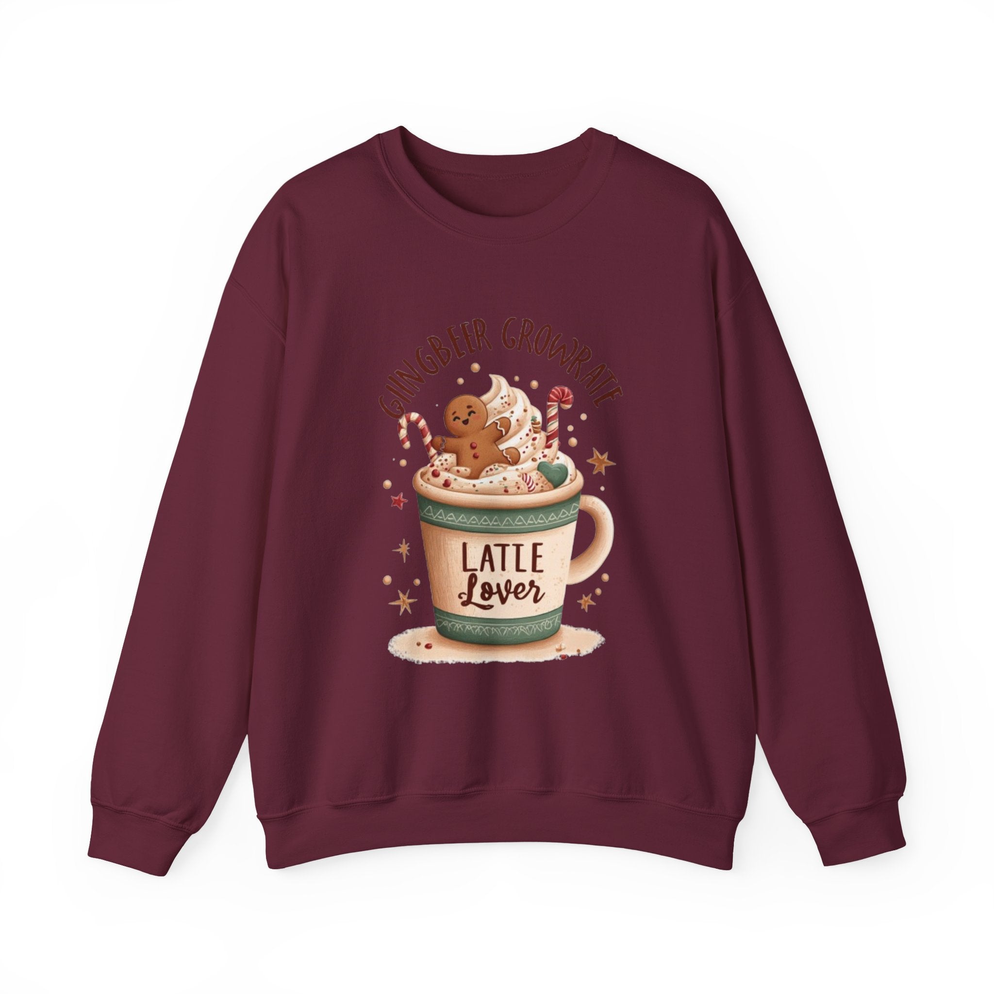 Gingerbread Hot Cocoa Sweatshirt — "Ginger Beer Grownrath" Latte Lover Crewneck