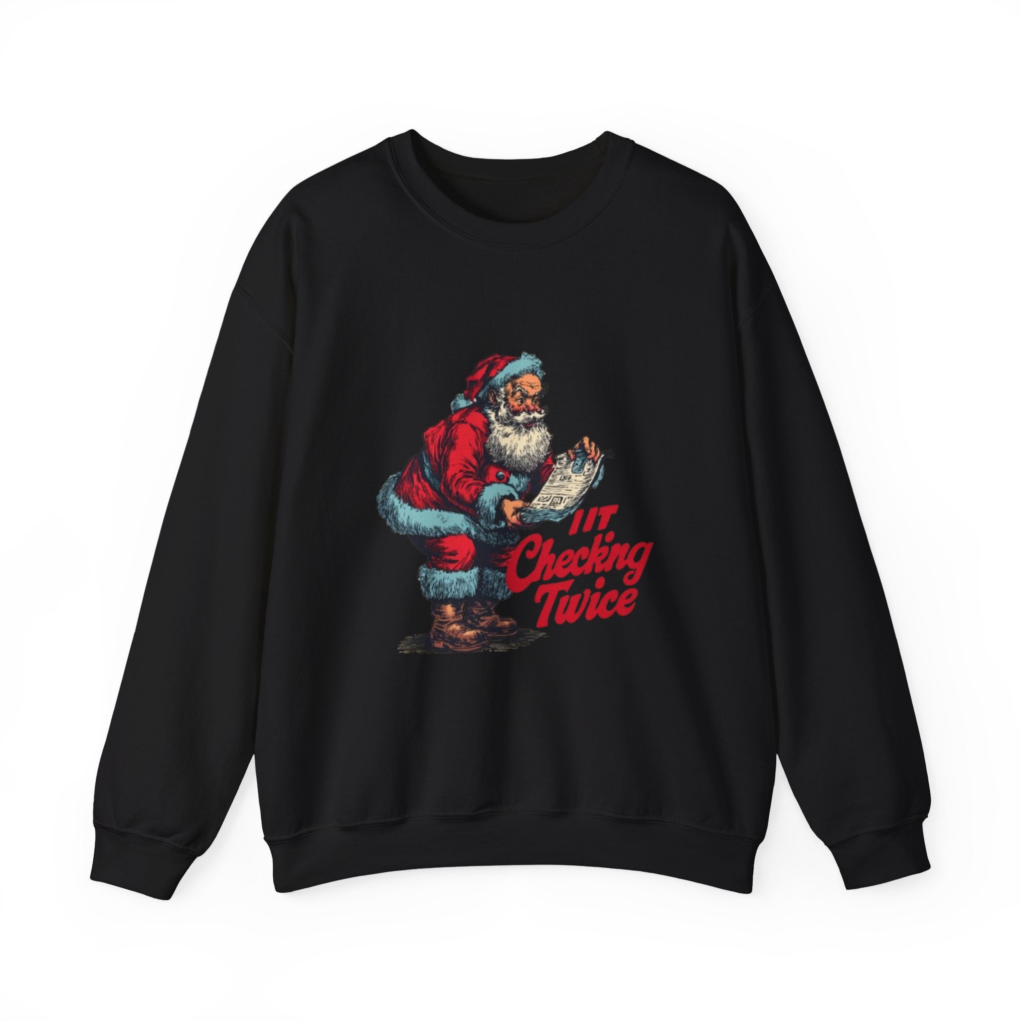 Christmas Sweatshirt - Vintage Santa "I’m Checking Twice" Holiday Crewneck