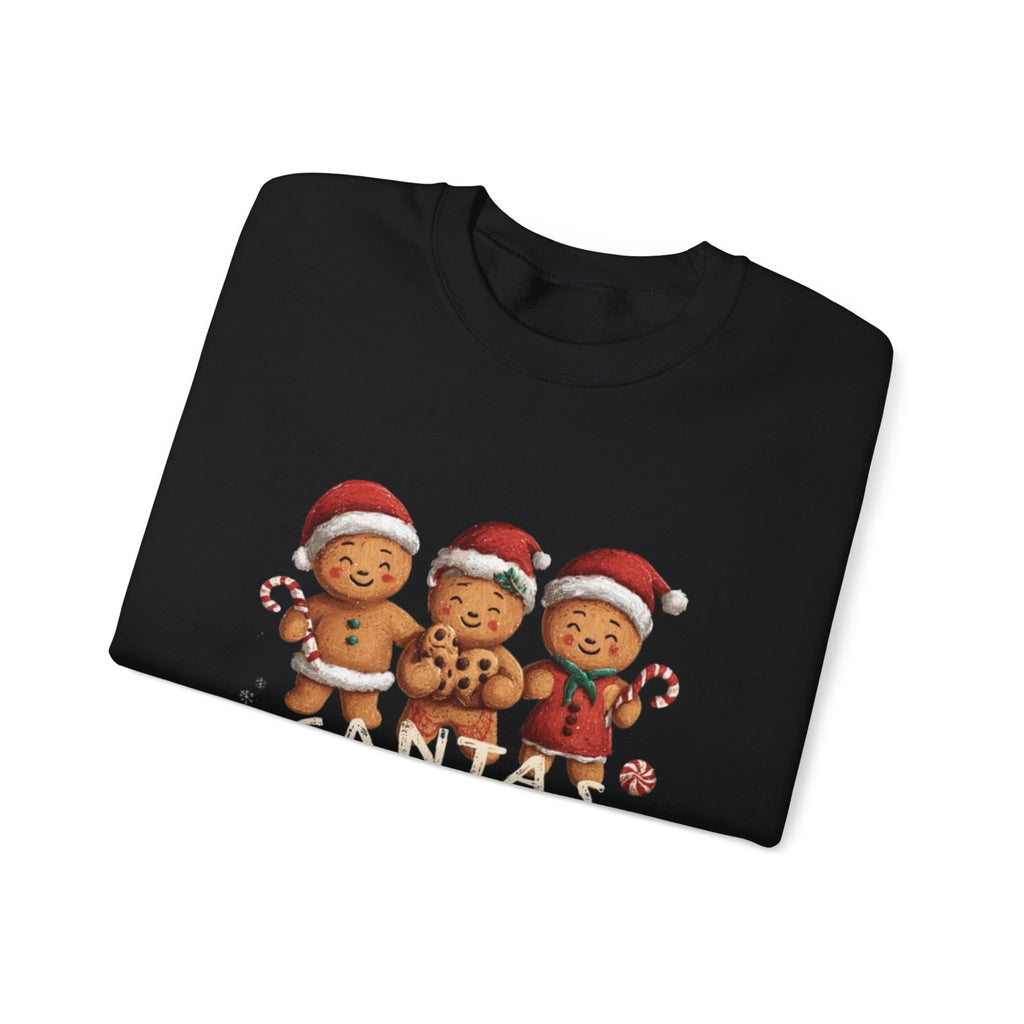 Santa's Cookies Crewneck Sweatshirt — 'Santa's Cookies Cookie Crew' Gingerbread Holiday Pullover