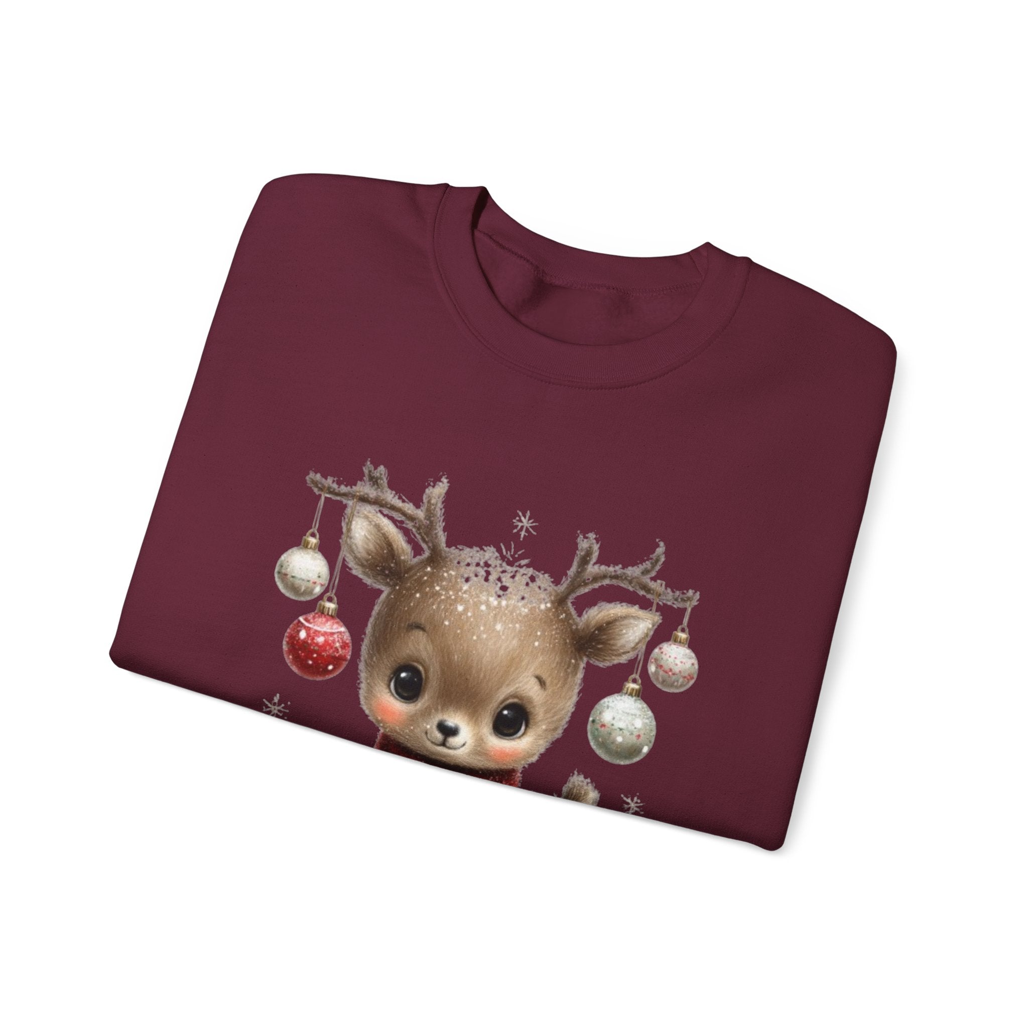 Christmas Reindeer Sweatshirt – 'Little Helper' Cute Holiday Crewneck