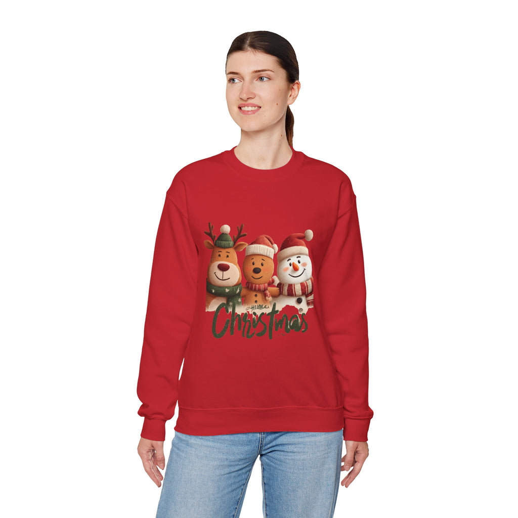 Christmas Crewneck Sweatshirt — Cute Reindeer, Bear & Snowman Holiday Pullover