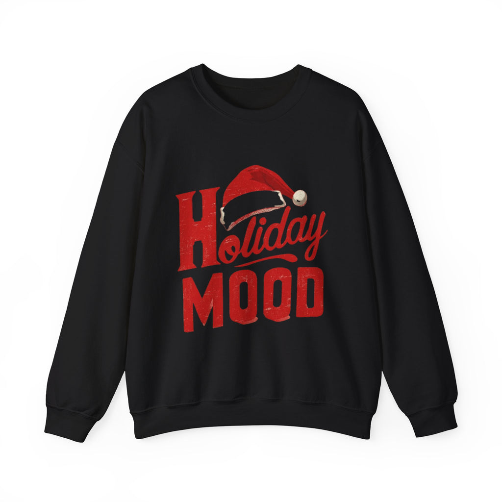 Holiday Mood Sweatshirt – Festive Santa Hat Christmas Crewneck