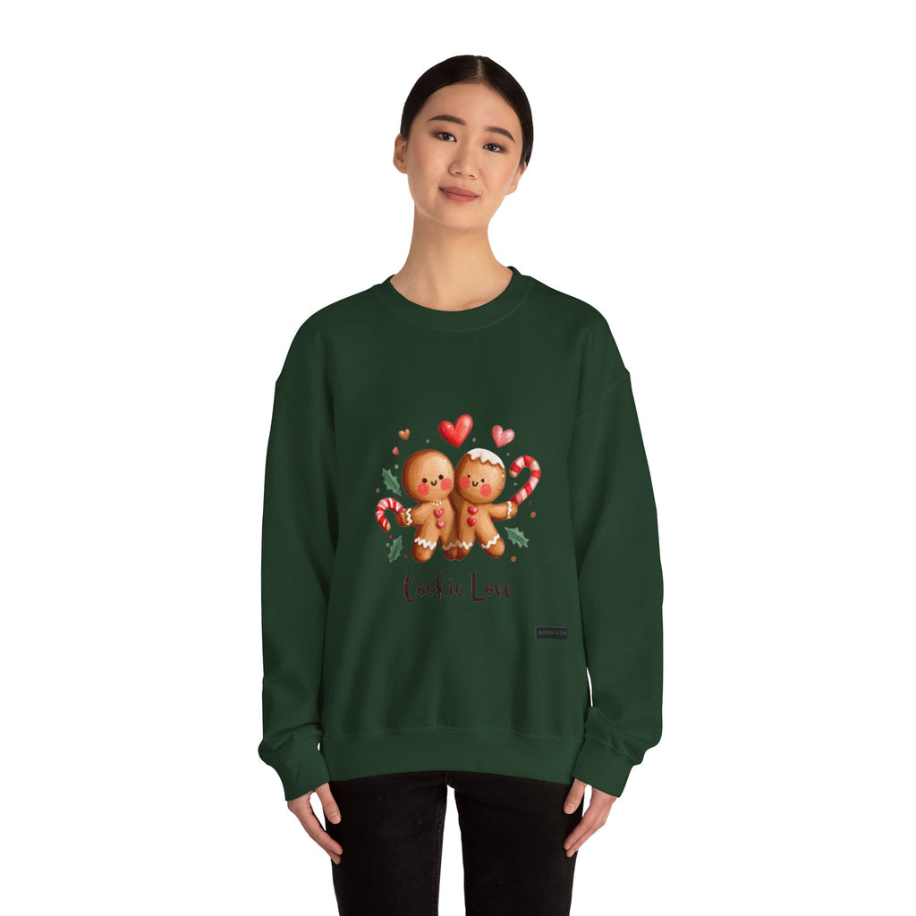 Crewneck Sweatshirt — 'Cookie Love' Cute Gingerbread Couple Holiday Pullover