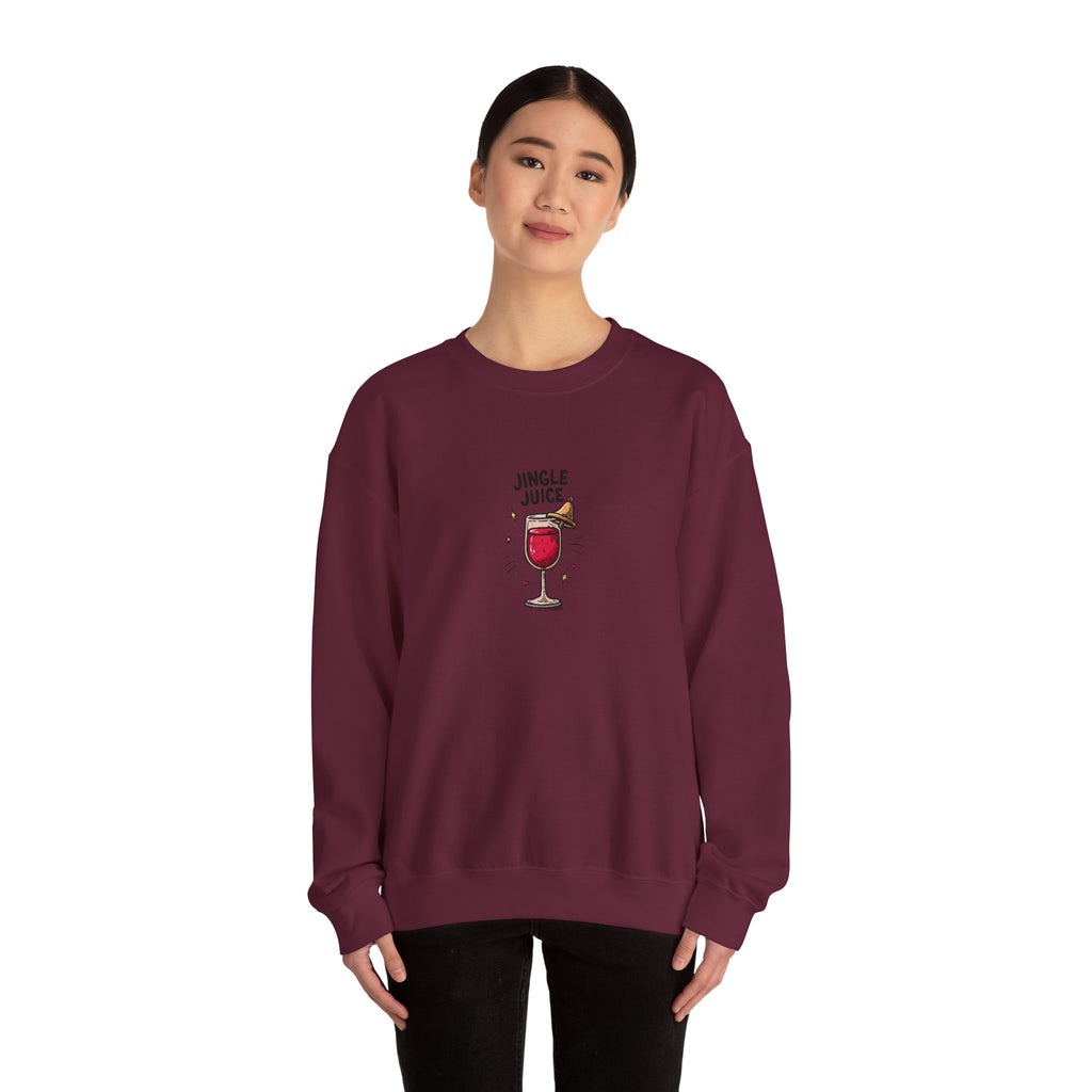 Crewneck Sweatshirt – "Jingle Juice" Wine Glass Holiday Graphic