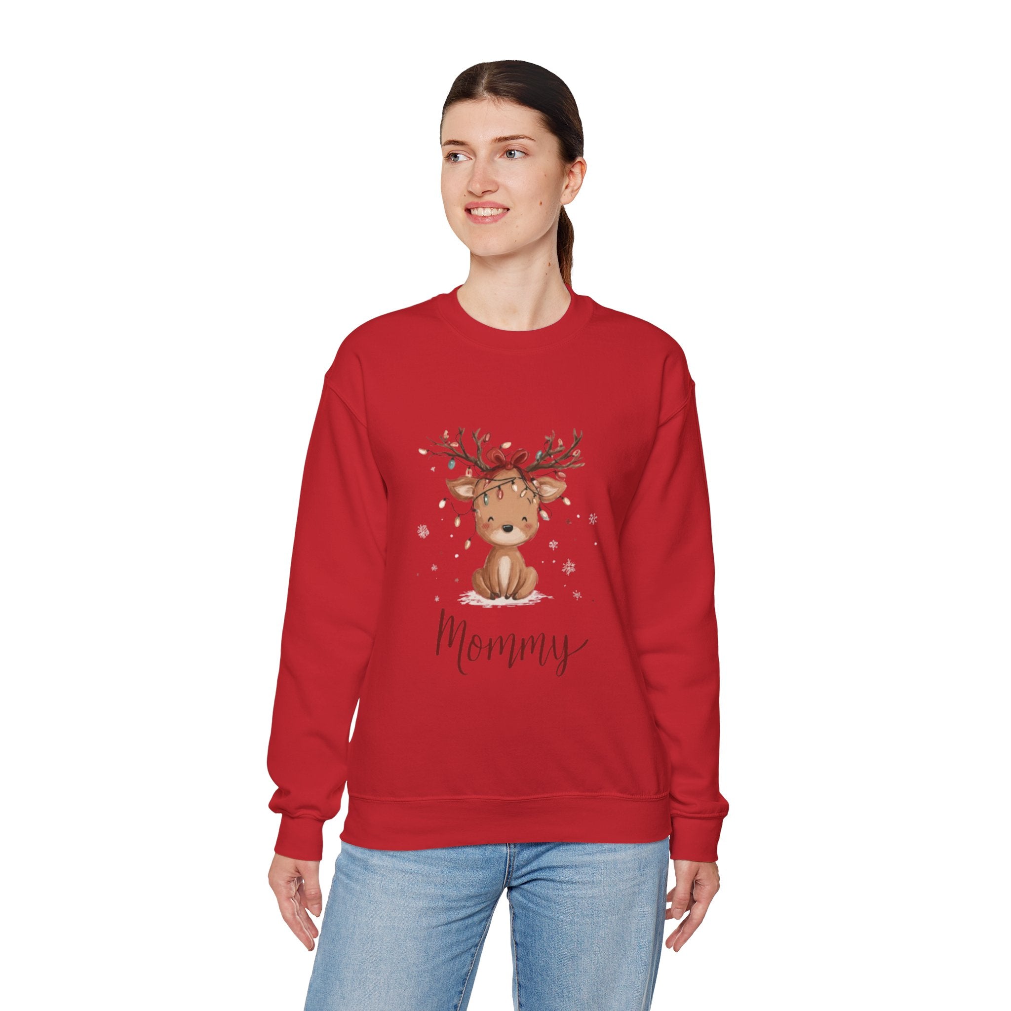 Mommy Reindeer Sweatshirt — Cute Woodland Mama Holiday Crewneck